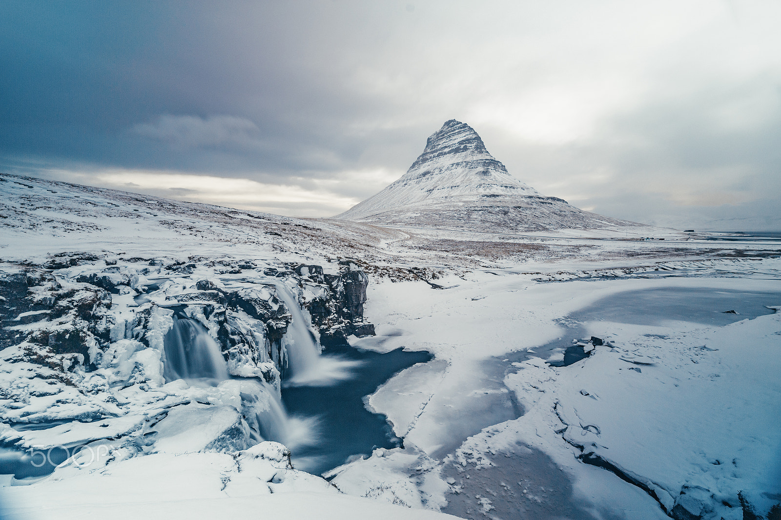Nikon D700 sample photo. The winter of mountain kirkjufell, iceland photography