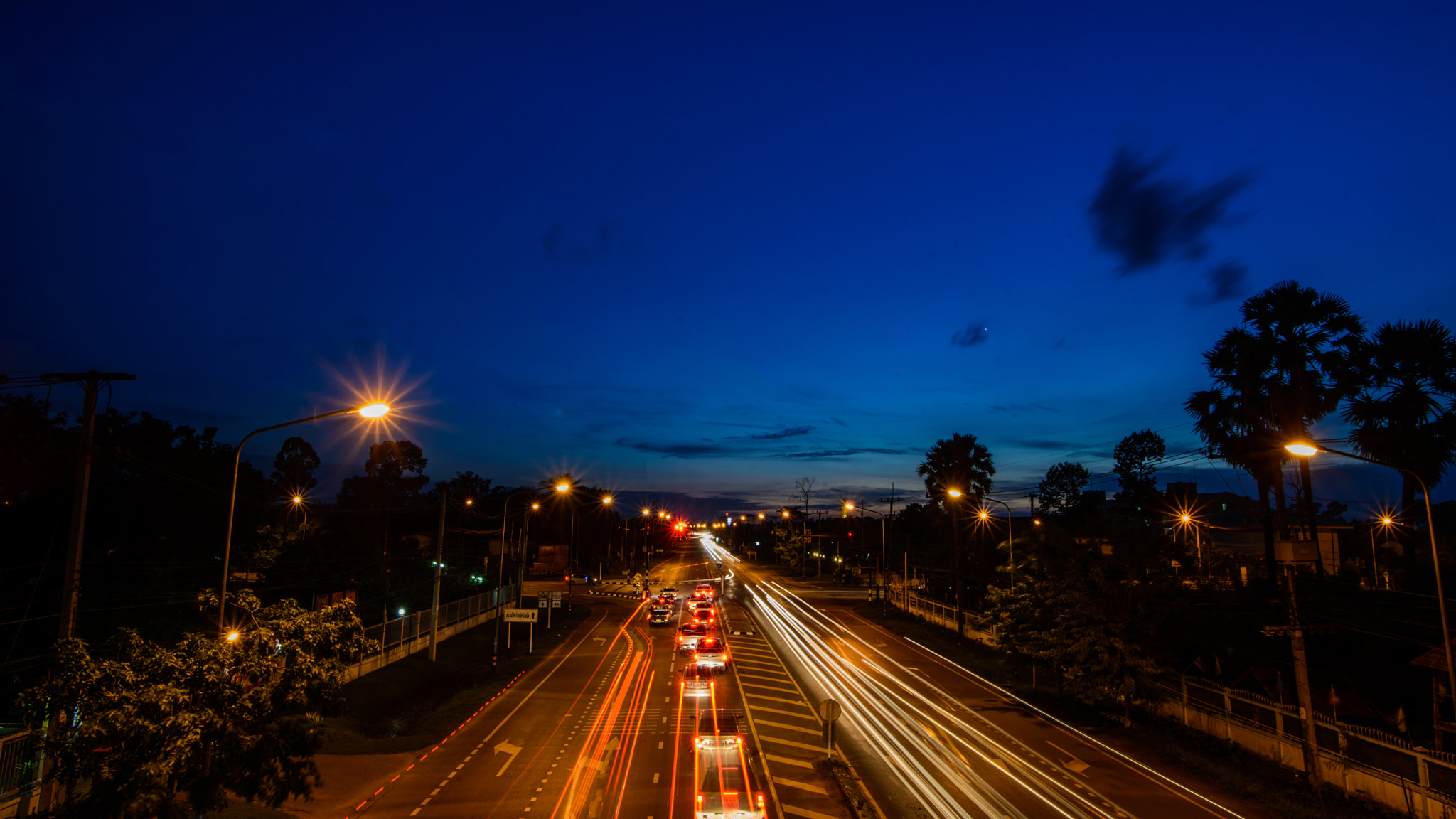 Nikon D600 sample photo. Twilight and light on road photography