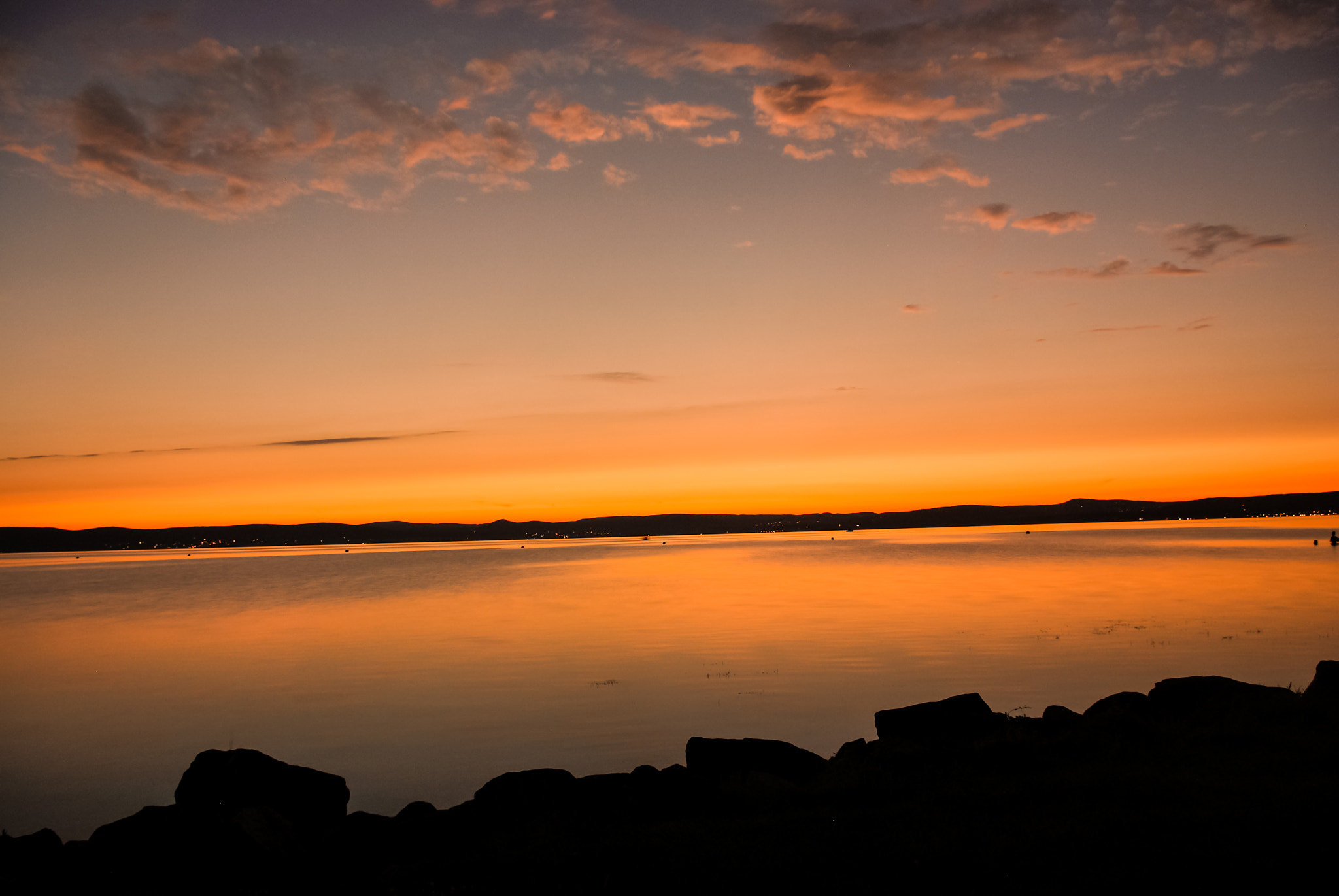 Pentax K200D sample photo. Sunset at the lake balaton photography
