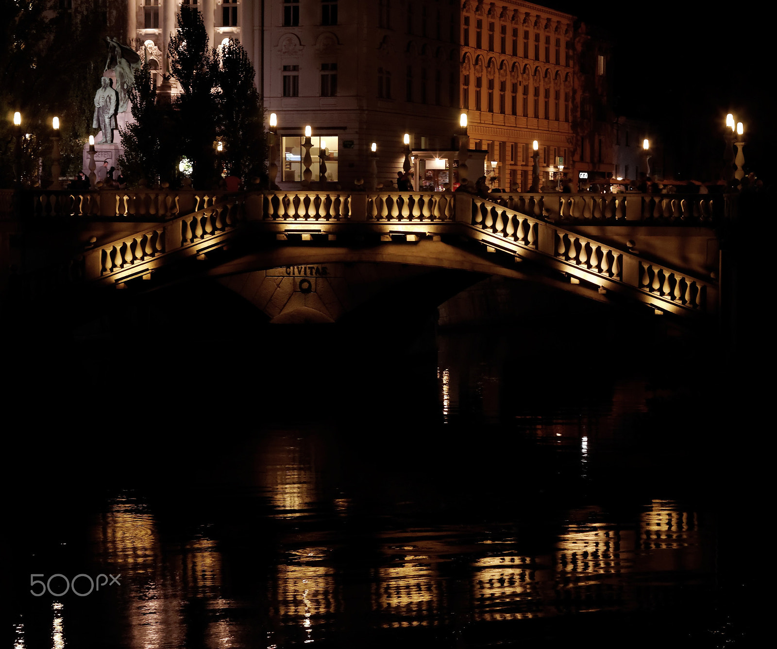 Pentax K-50 sample photo. Three bridges in ljubljana photography