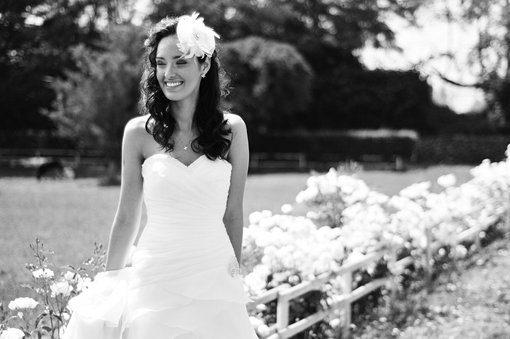 Nikon AF Nikkor 50mm F1.8D sample photo. Smiley bride photography