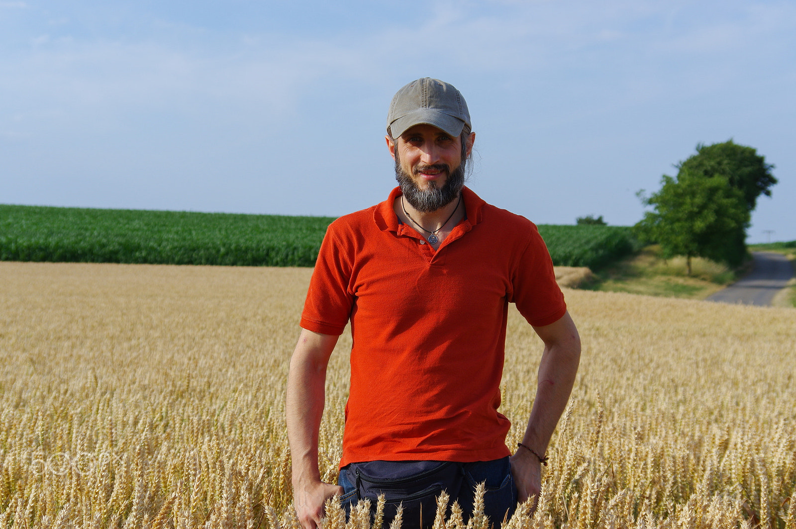 smc Pentax-DA L 50-200mm F4-5.6 ED WR sample photo. Bearded man standing in a wheat field on  sunny day photography