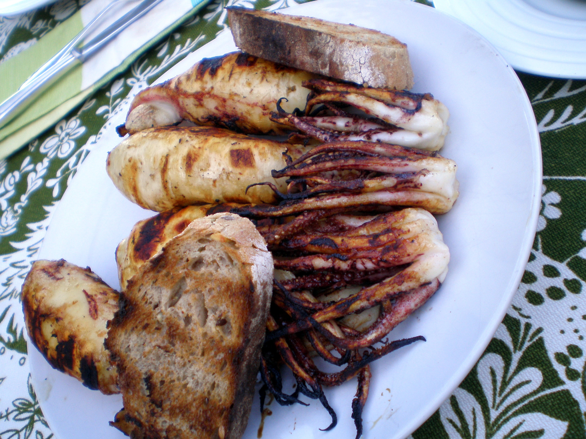 Olympus FE190/X750 sample photo. Grilled sepia with chard veggies photography