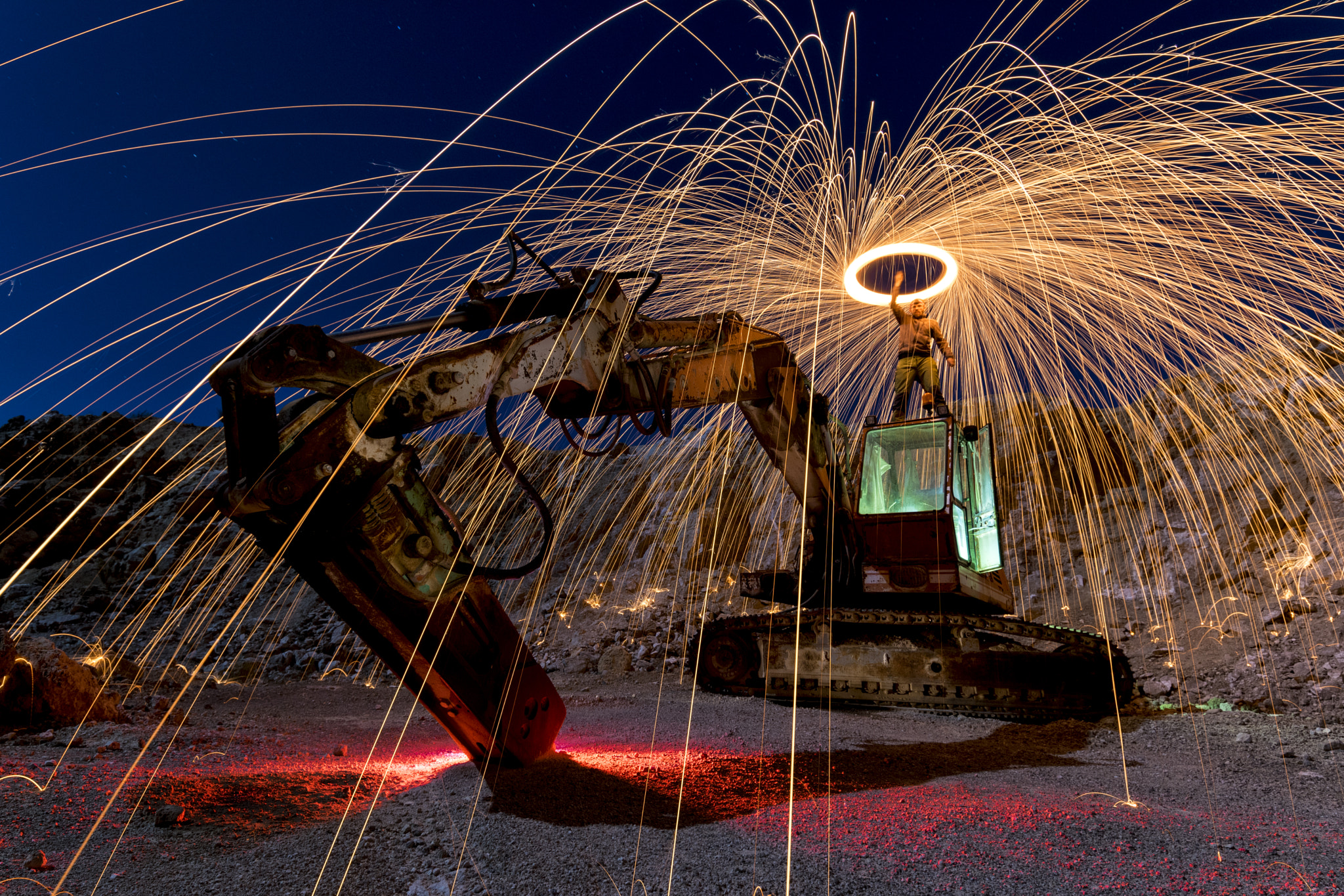 Abandoned backhoe