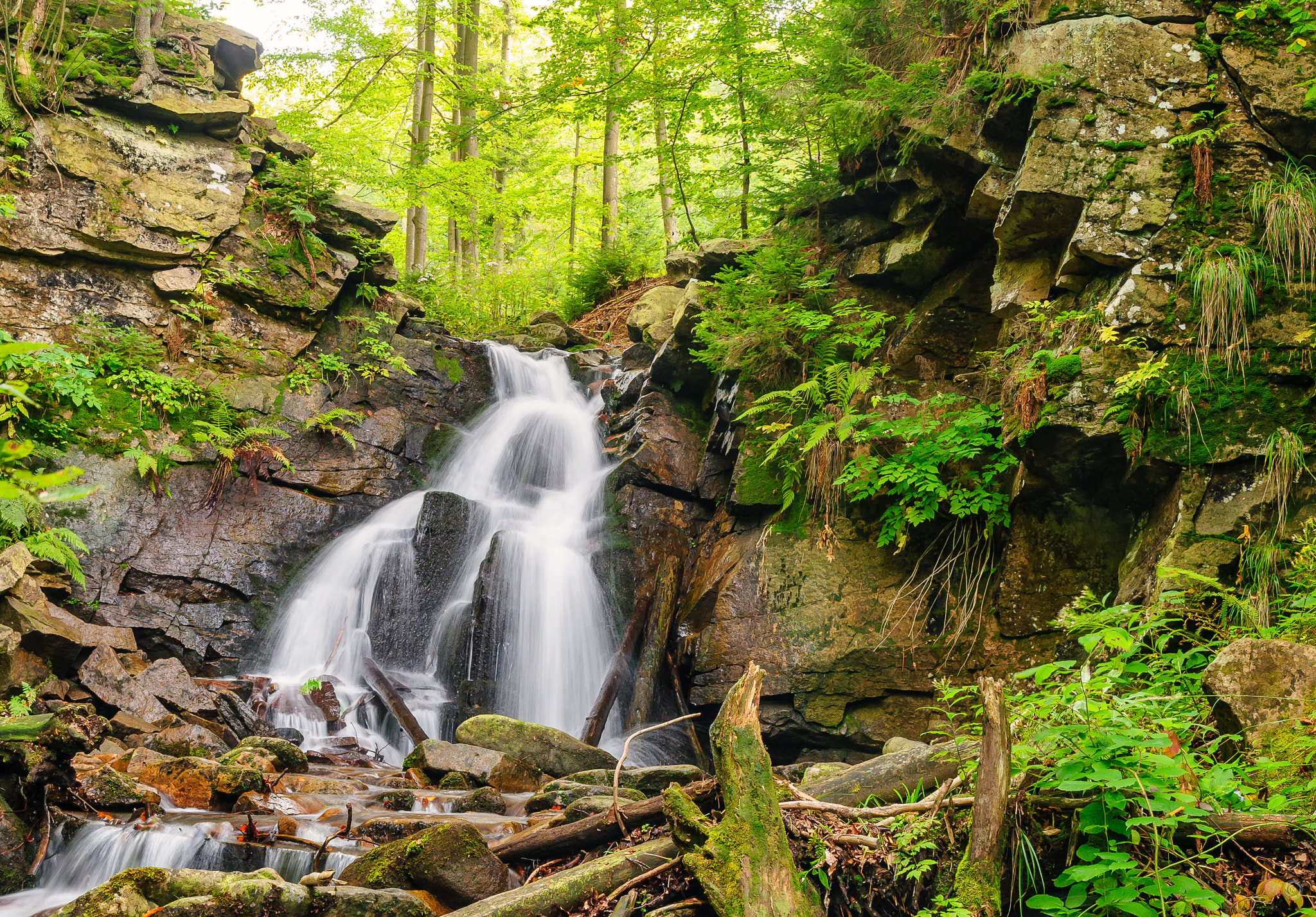 Sigma 17-50mm F2.8 EX DC OS HSM sample photo. Waterfall in green. photography