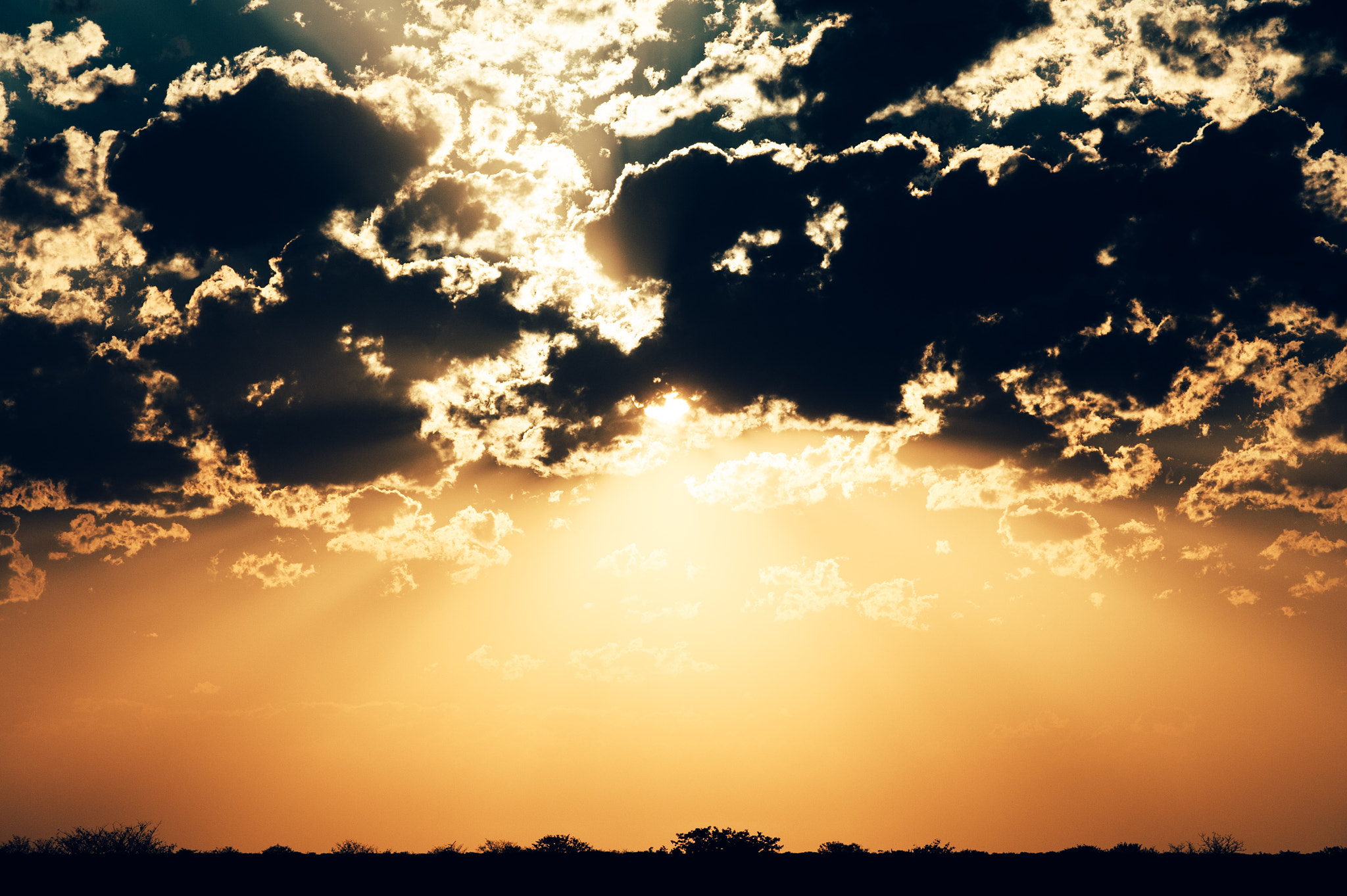 Nikon D700 + Nikon AF-S Nikkor 70-200mm F4G ED VR sample photo. Sunset at etosha national park, namibia photography