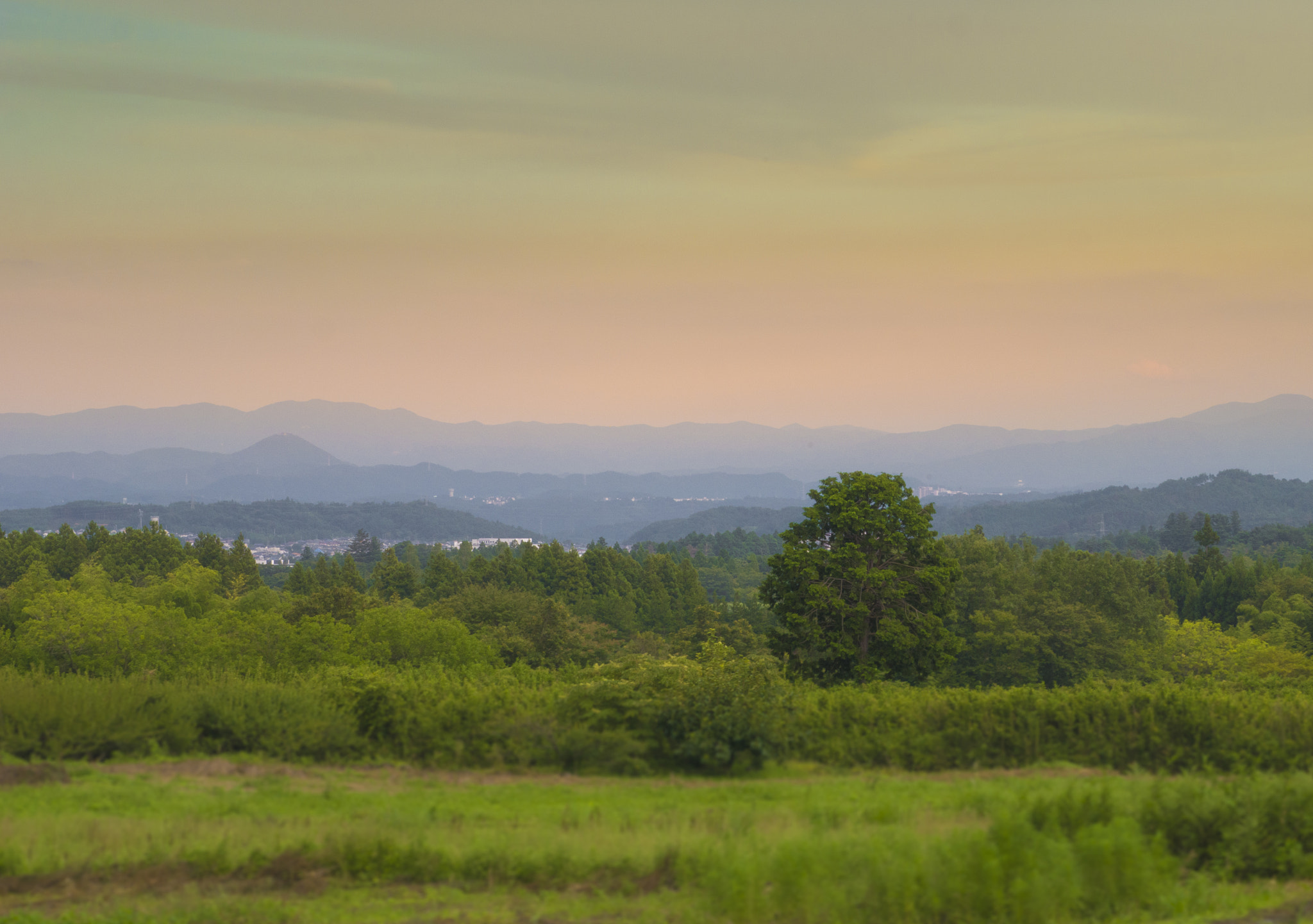Panasonic Lumix DMC-GX7 sample photo. Mountain range at sunset photography