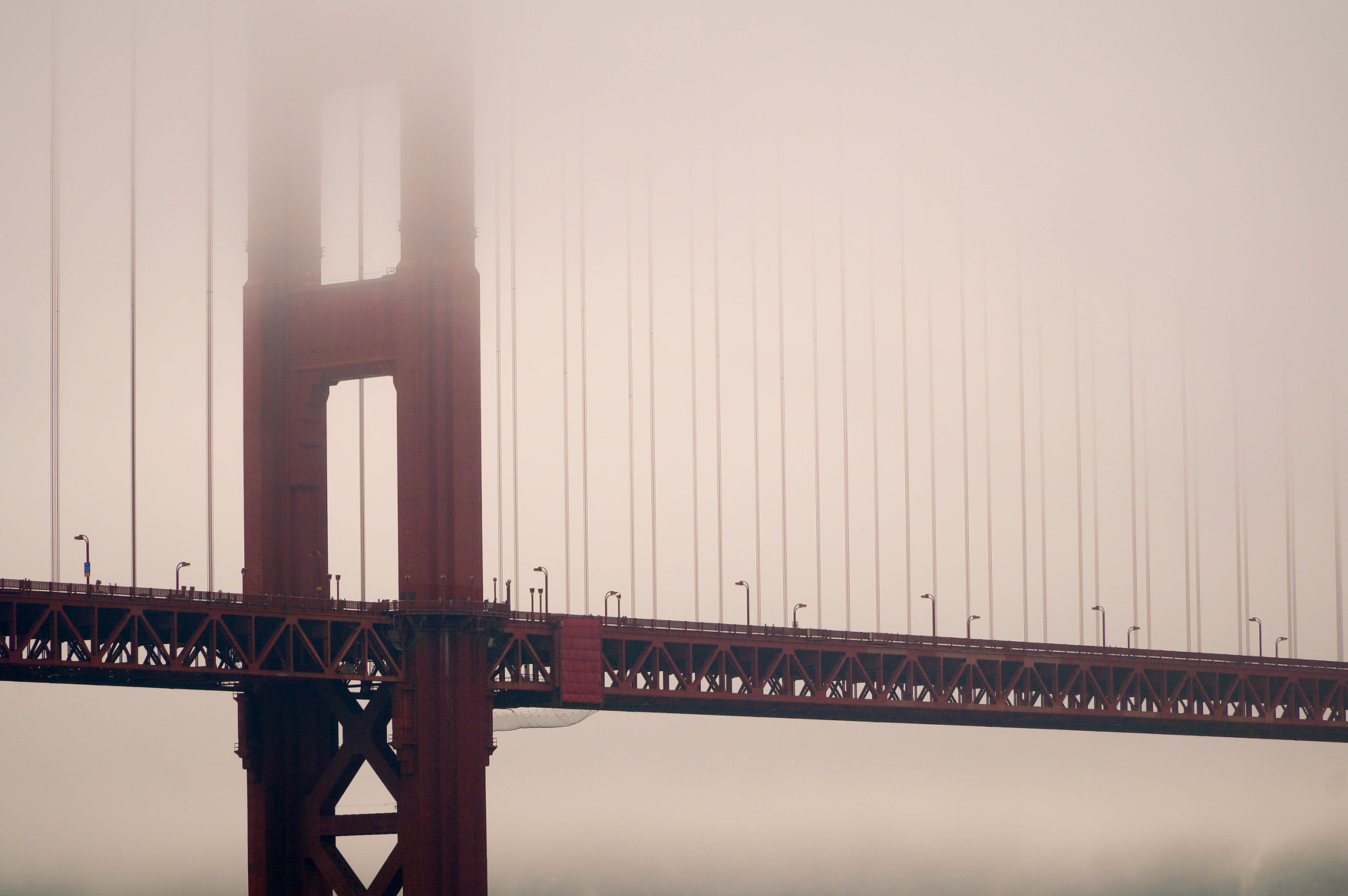Sony Alpha NEX-6 + Sony E PZ 18-105mm F4 G OSS sample photo. Golden gate bridge in fog 1 photography