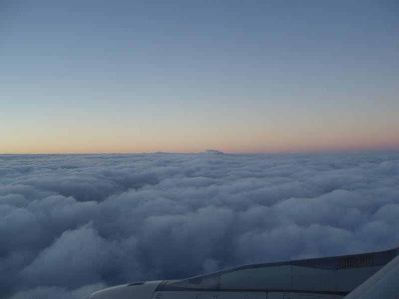Olympus uD800,S800 sample photo. Sunset above the clouds from an airplane photography
