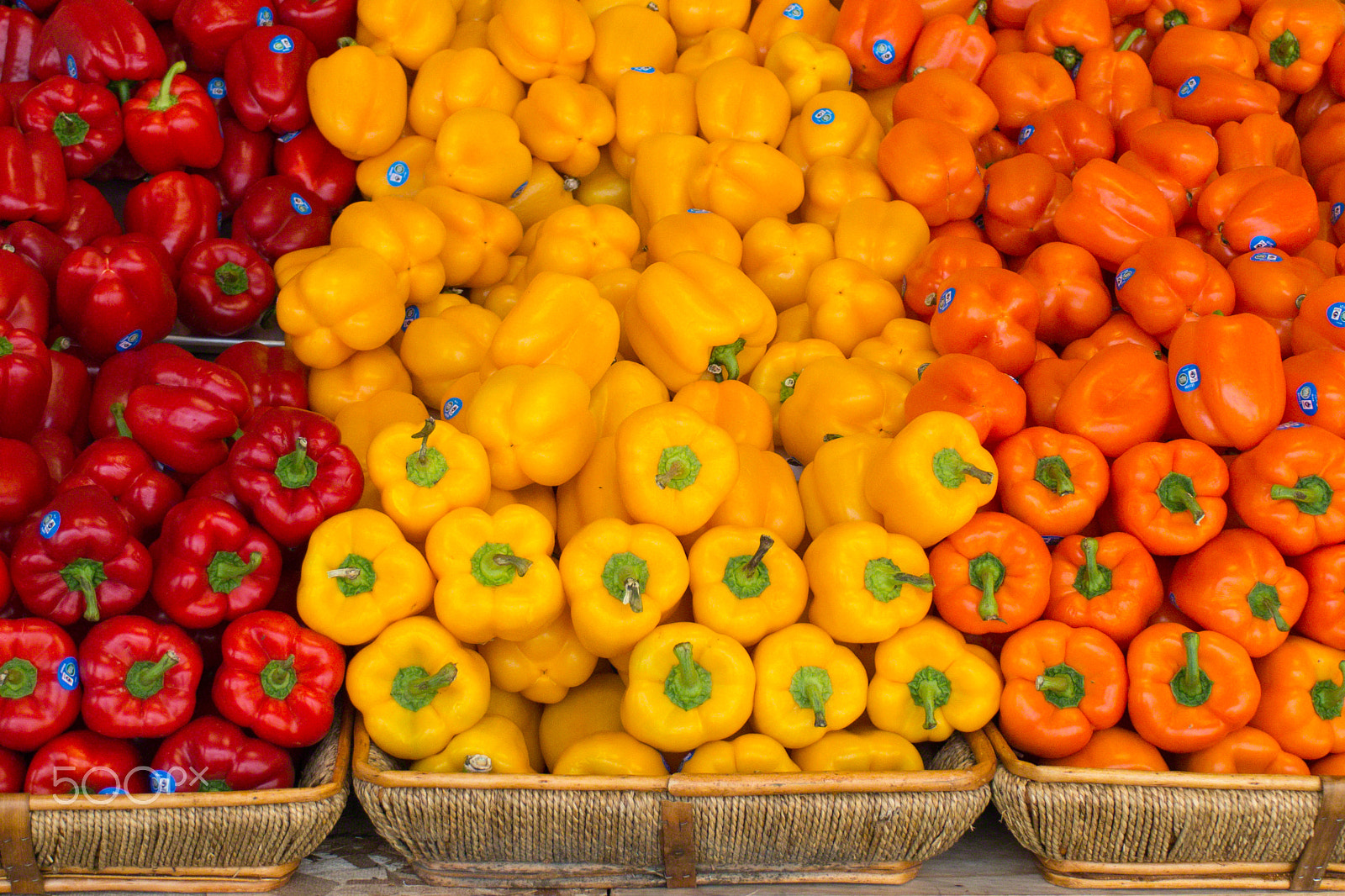 Minolta AF 28-100mm F3.5-5.6 (D) sample photo. Red, yellow, orange peppers photography