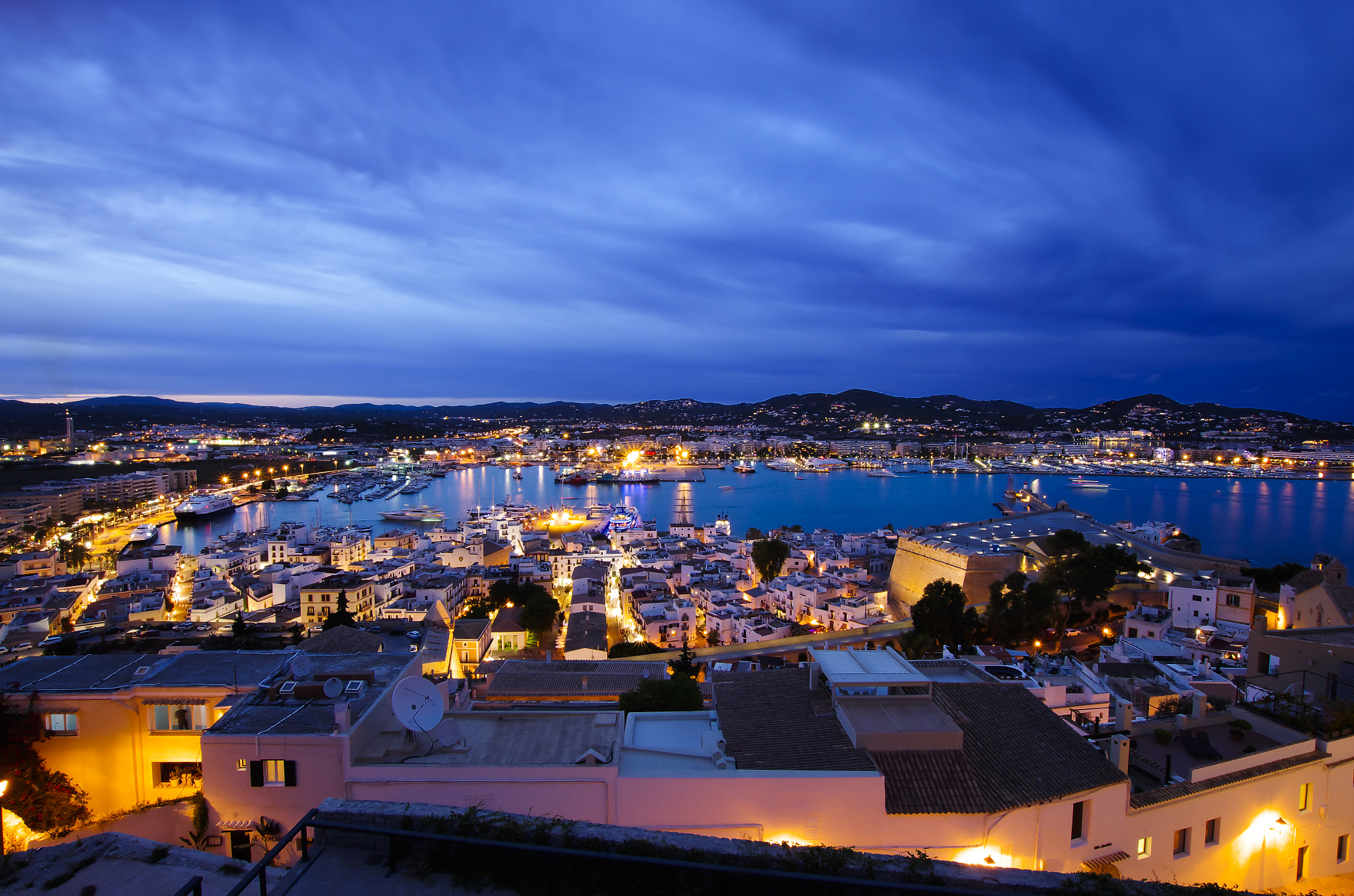 Pentax K-5 IIs sample photo. Port of ibiza night photography