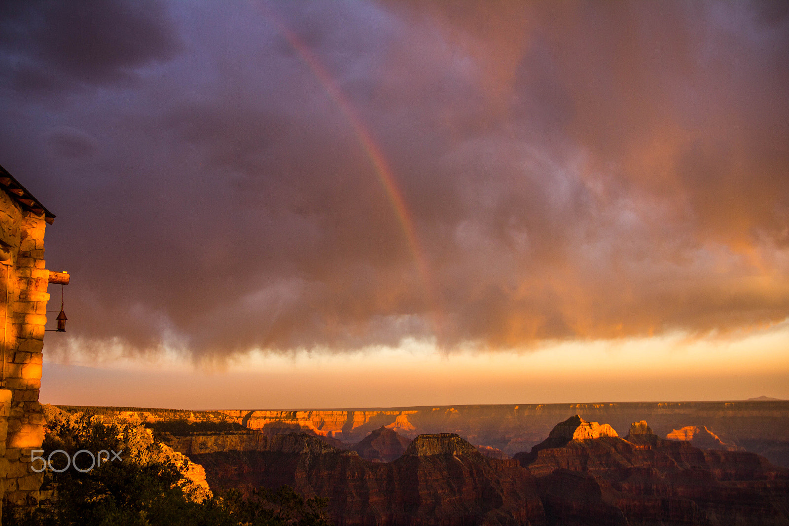 Canon EOS 550D (EOS Rebel T2i / EOS Kiss X4) sample photo. North rim sunset with rainbow photography