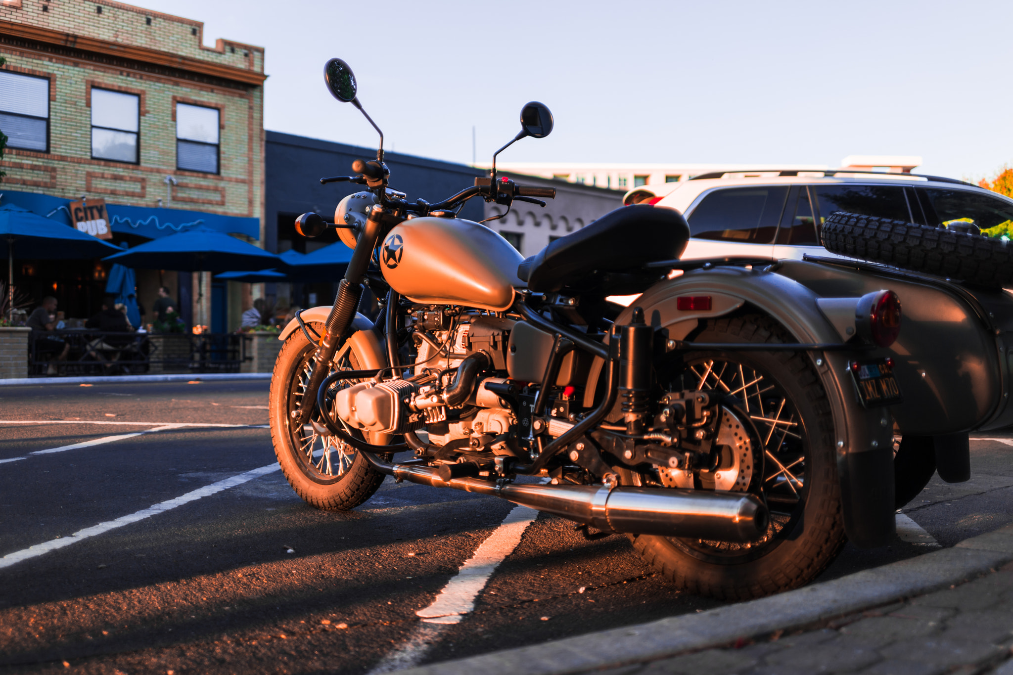 E 35mm F2 sample photo. Old school motorcycle photography