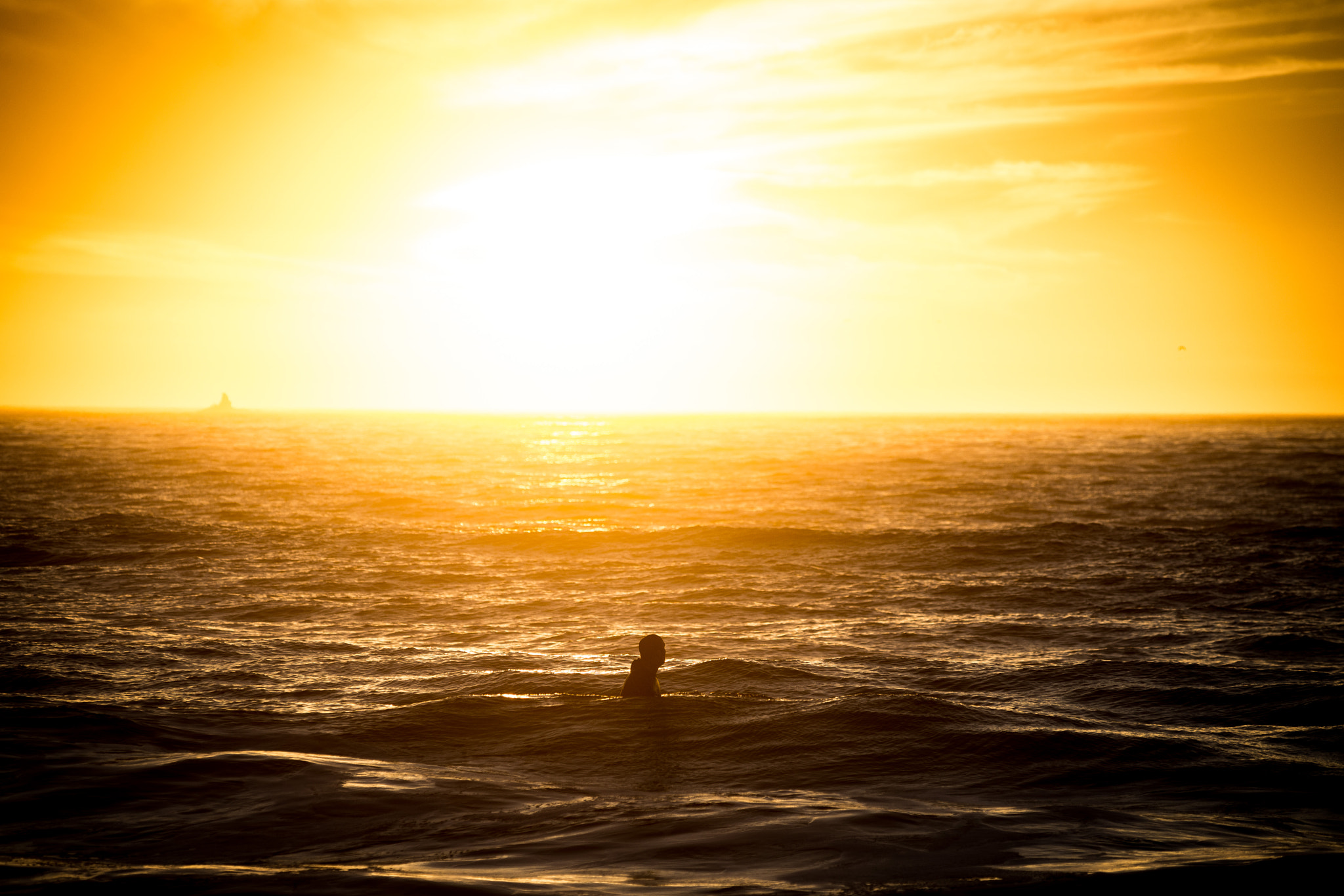 Nikon D600 + AF Zoom-Nikkor 80-200mm f/2.8 ED sample photo. Surfer at sunset - baker beach, san francisco photography