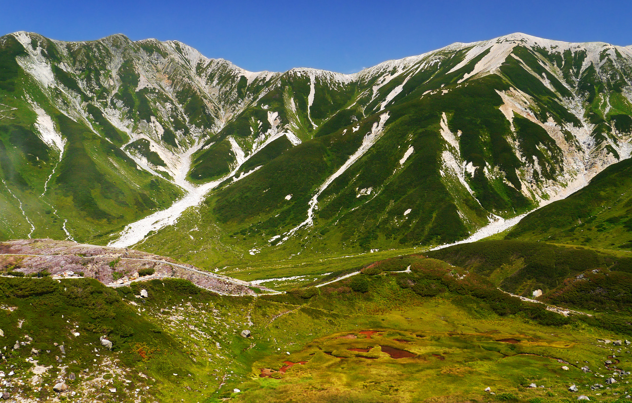 Panasonic Lumix DMC-GX1 sample photo. Red ponds in a mountain photography