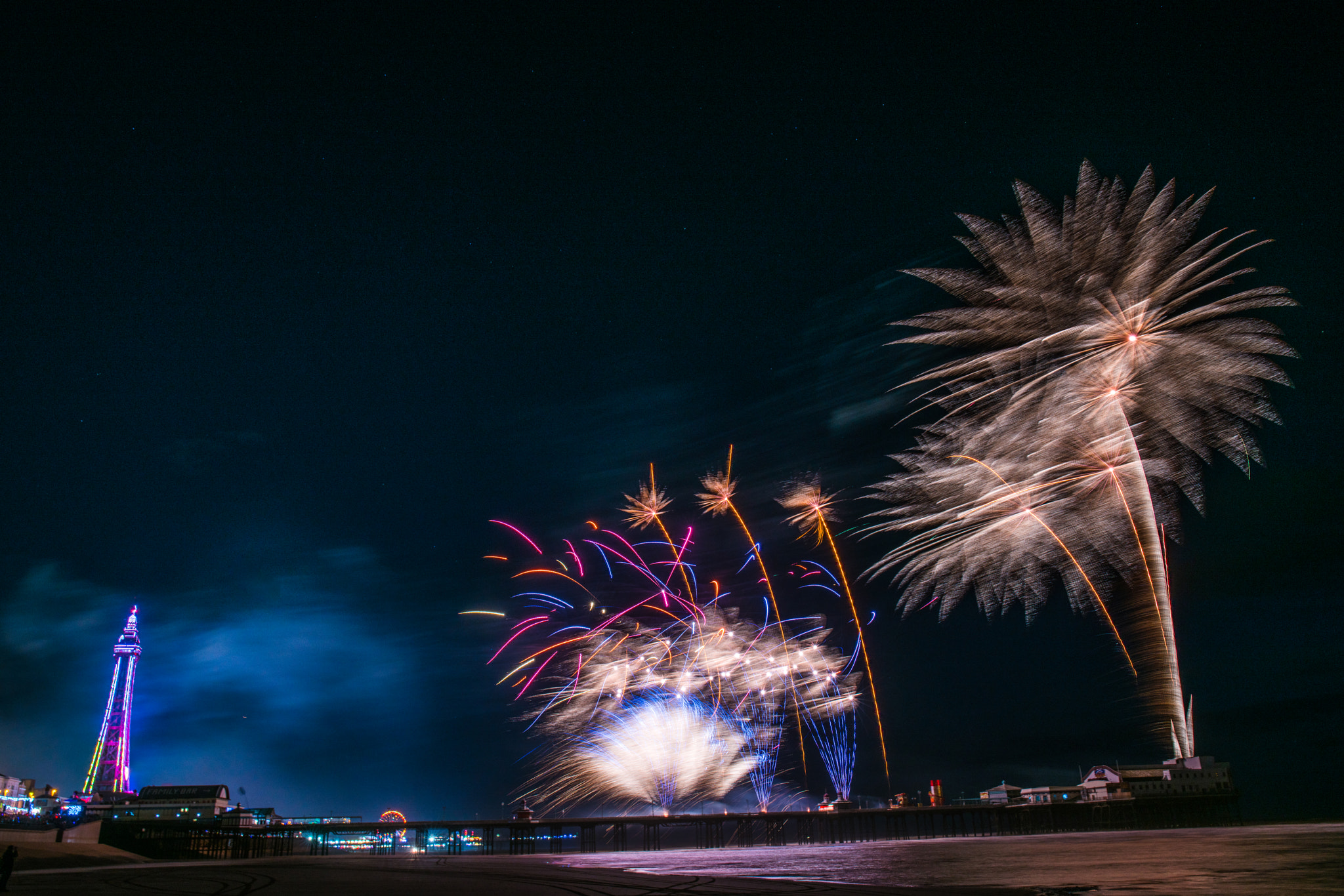 Sony a7R II + Canon EF 24-70mm F4L IS USM sample photo. Blackpool fireworks uk photography