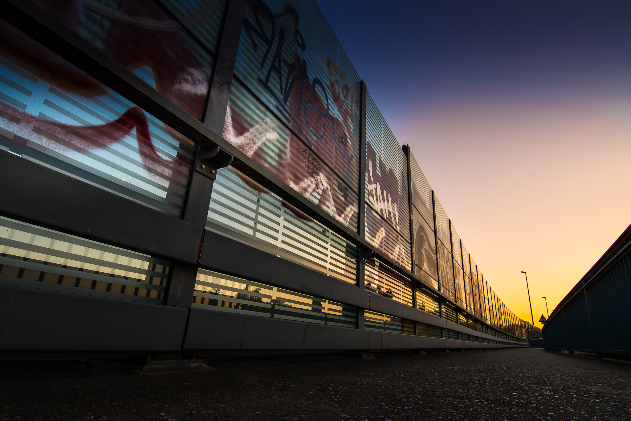 Nikon D500 sample photo. Highway sundown graffiti photography