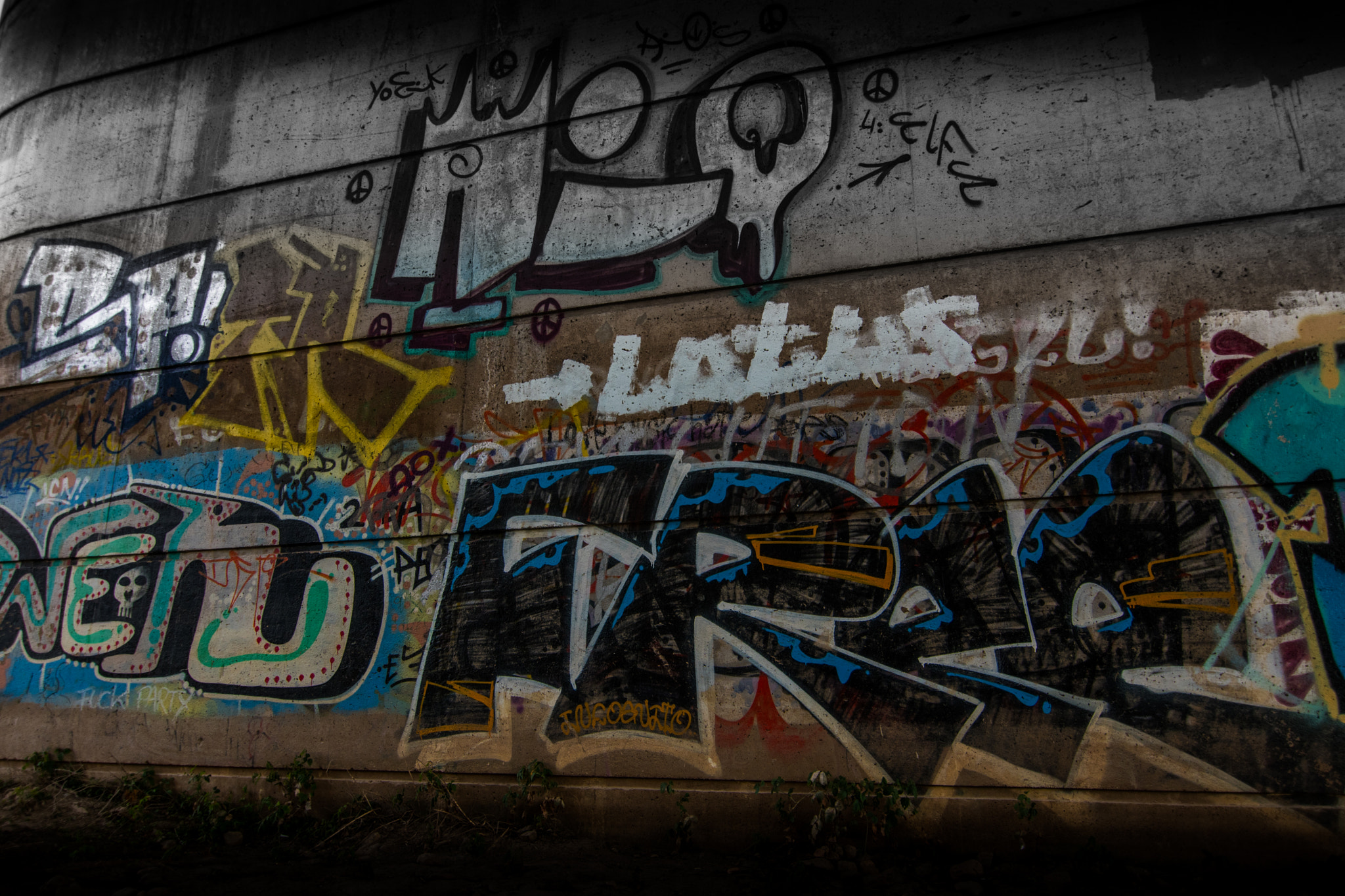 Nikon D500 sample photo. Under the bridge graffiti photography