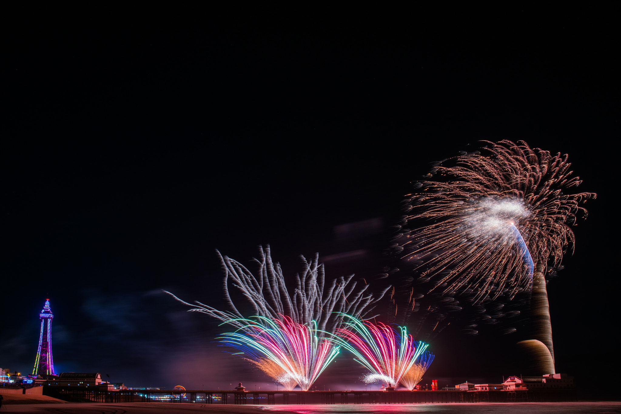 Sony a7R II + Canon EF 24-70mm F4L IS USM sample photo. Blackpool fireworks uk 2016 photography