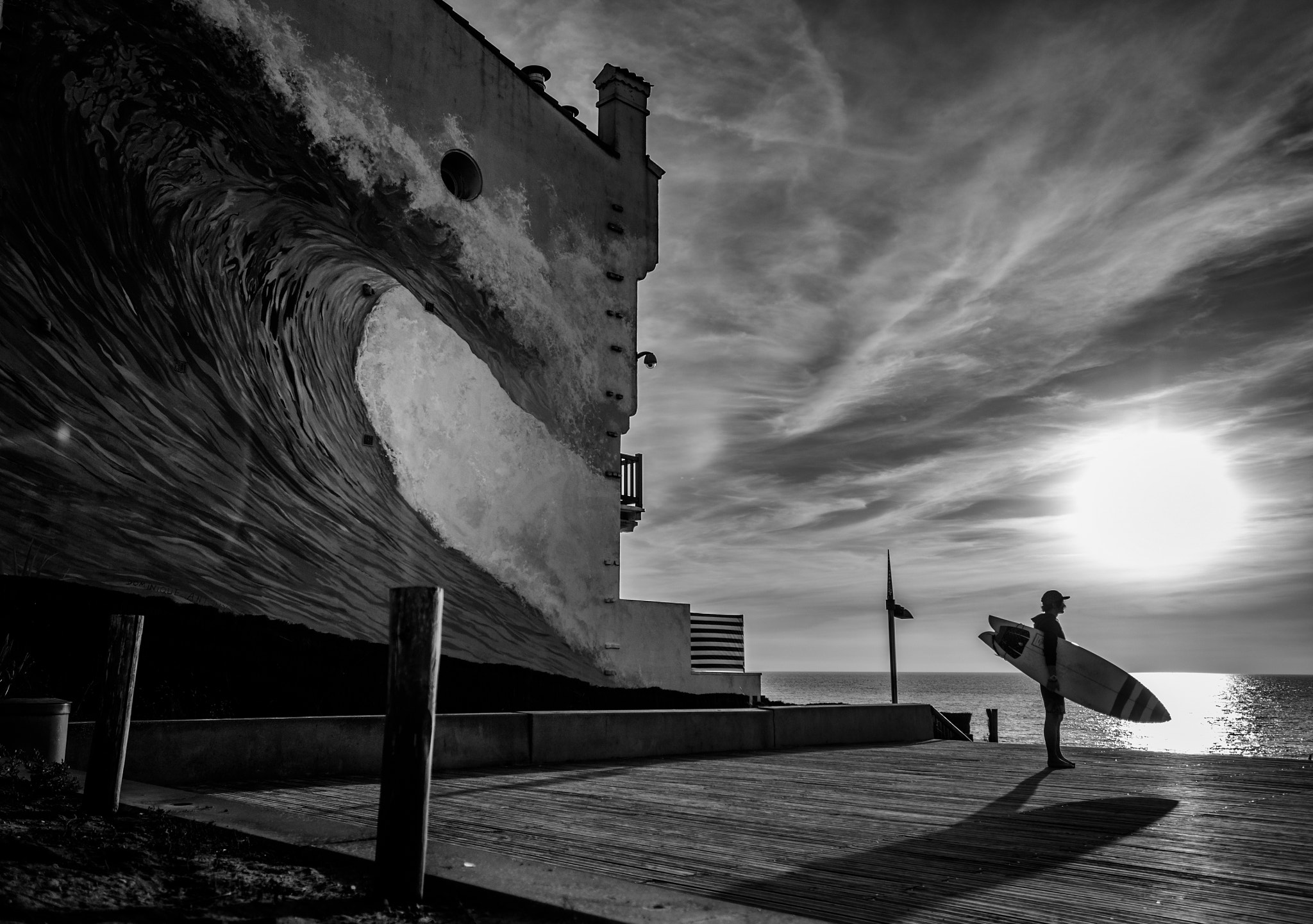 Nikon D800E sample photo. Hossegor surf wall photography
