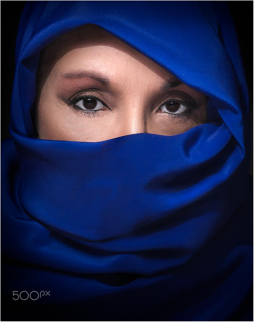 Nikon D200 sample photo. Woman in blue photography