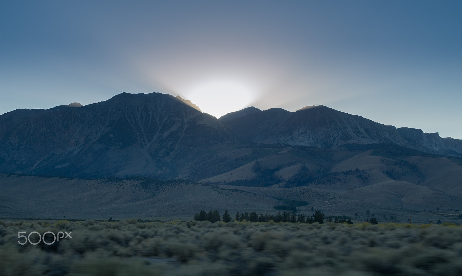 Pentax K-50 sample photo. Sunset over the sierras near mono lake photography