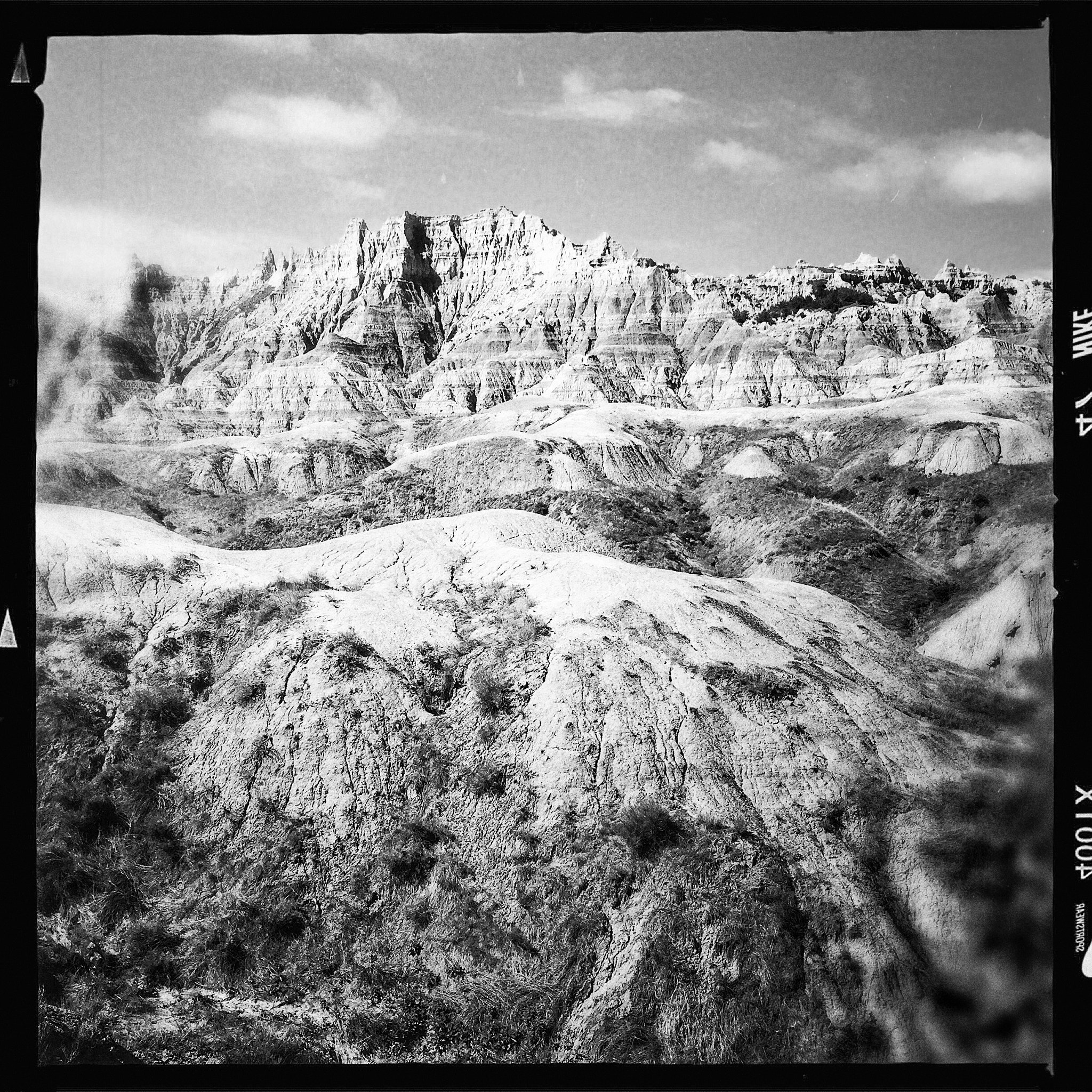 Hipstamatic 280 sample photo. Badlands in black and white photography