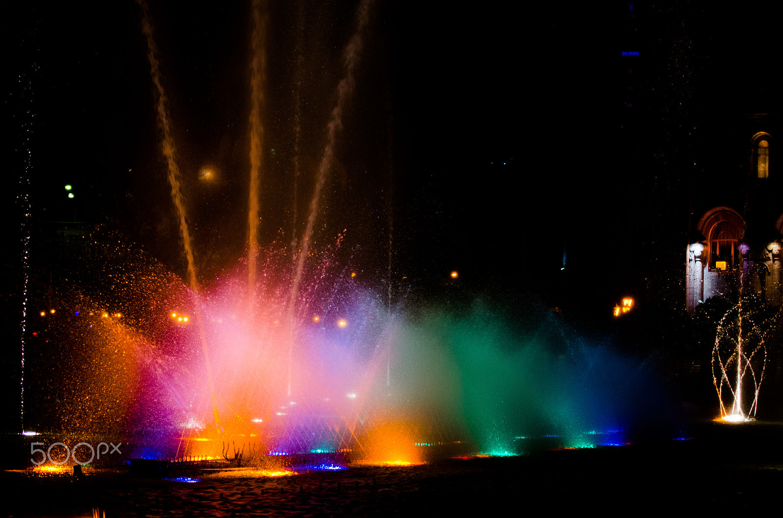 Nikon D5100 sample photo. Colorful fountain in yerevan photography