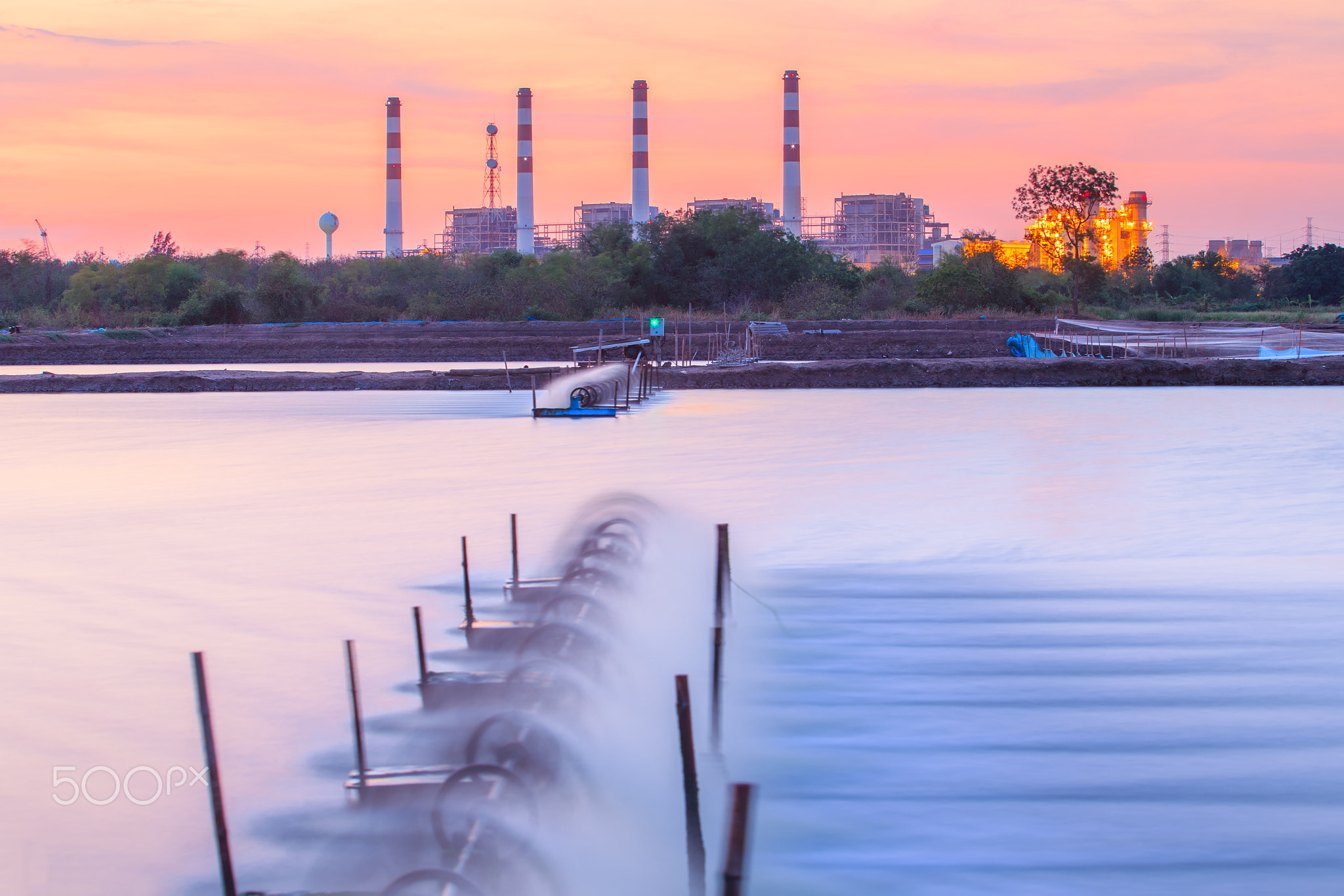 Power plant,Energy power station and foreground is