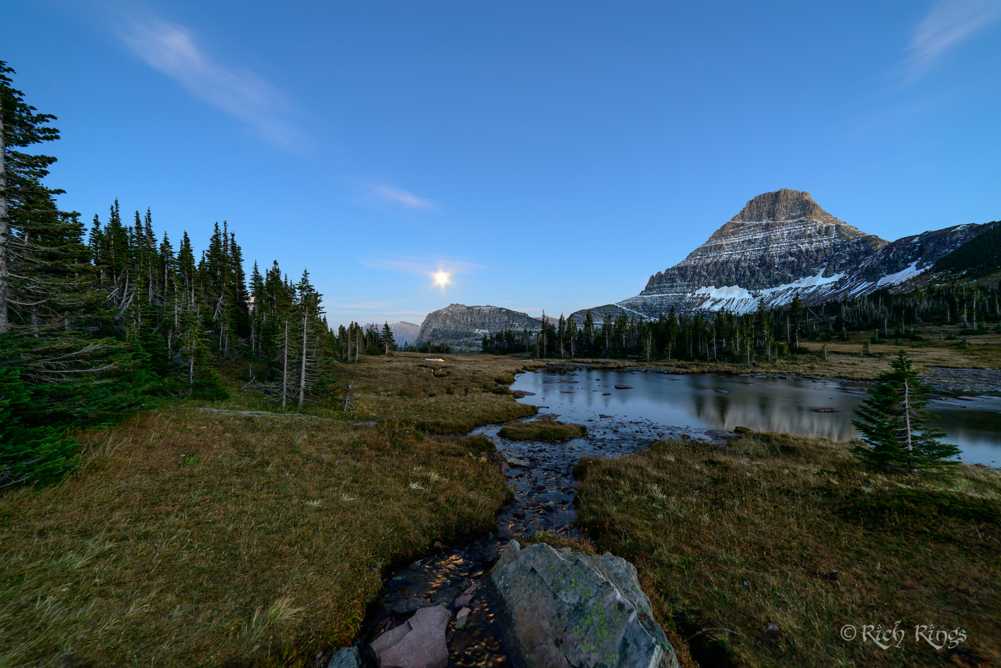 Samyang 14mm F2.8 ED AS IF UMC sample photo. Moonrise at logan pass photography