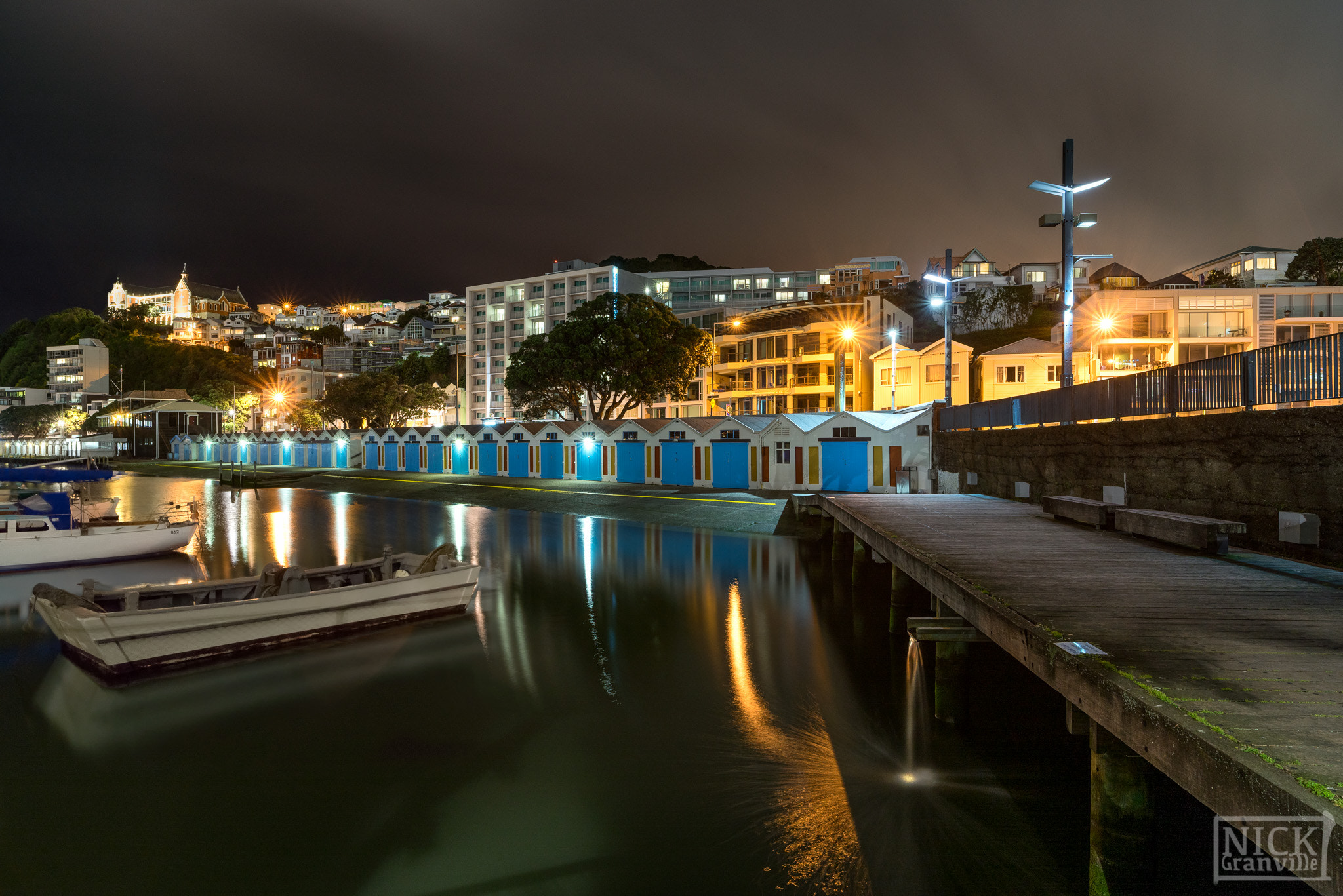 Sony a7R sample photo. Boats sheds at night photography