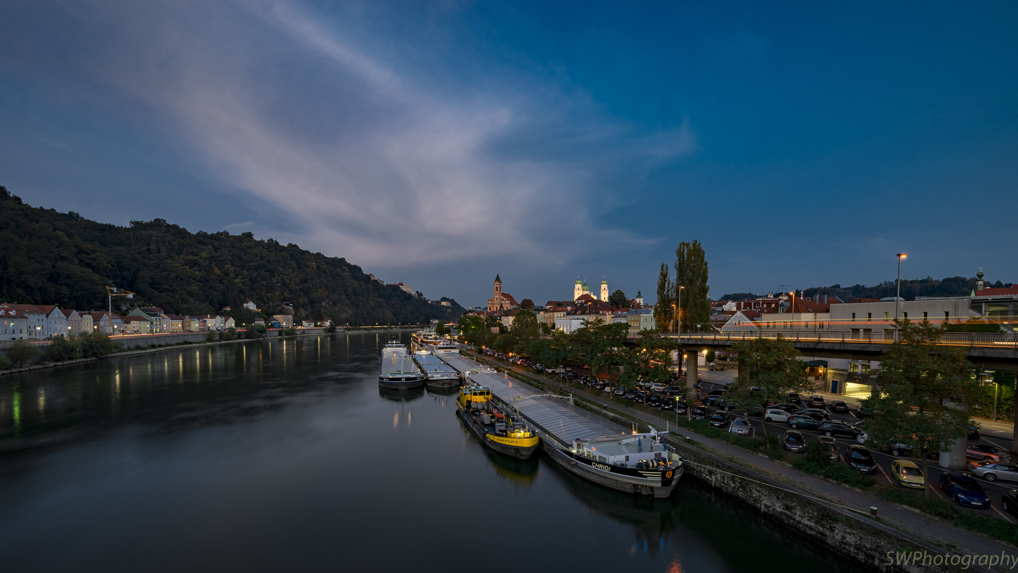 Sony a7 II + Canon EF 300mm f/2.8L sample photo. Blue hour at the river photography