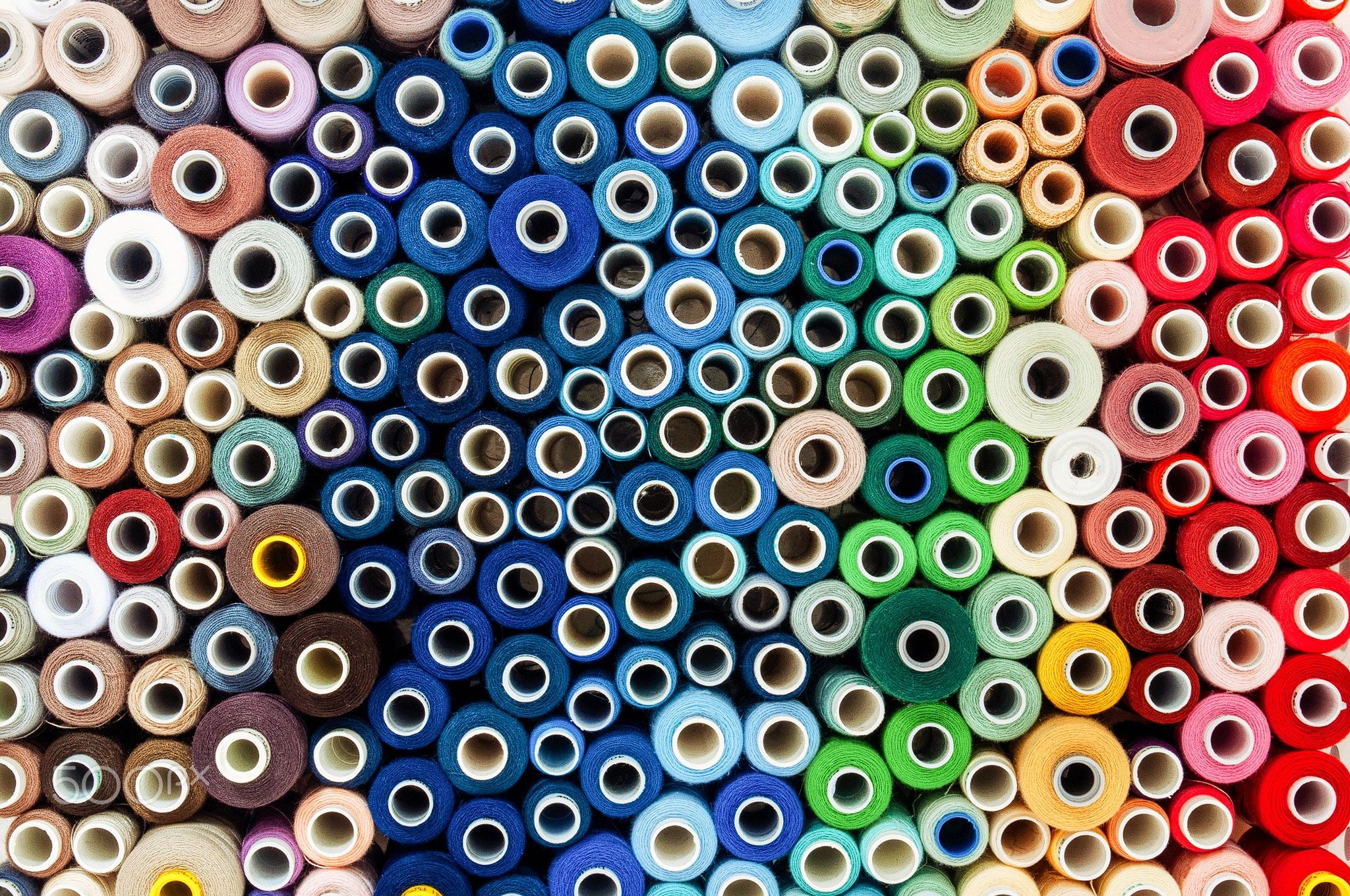 Sewing threads as a multicolored background