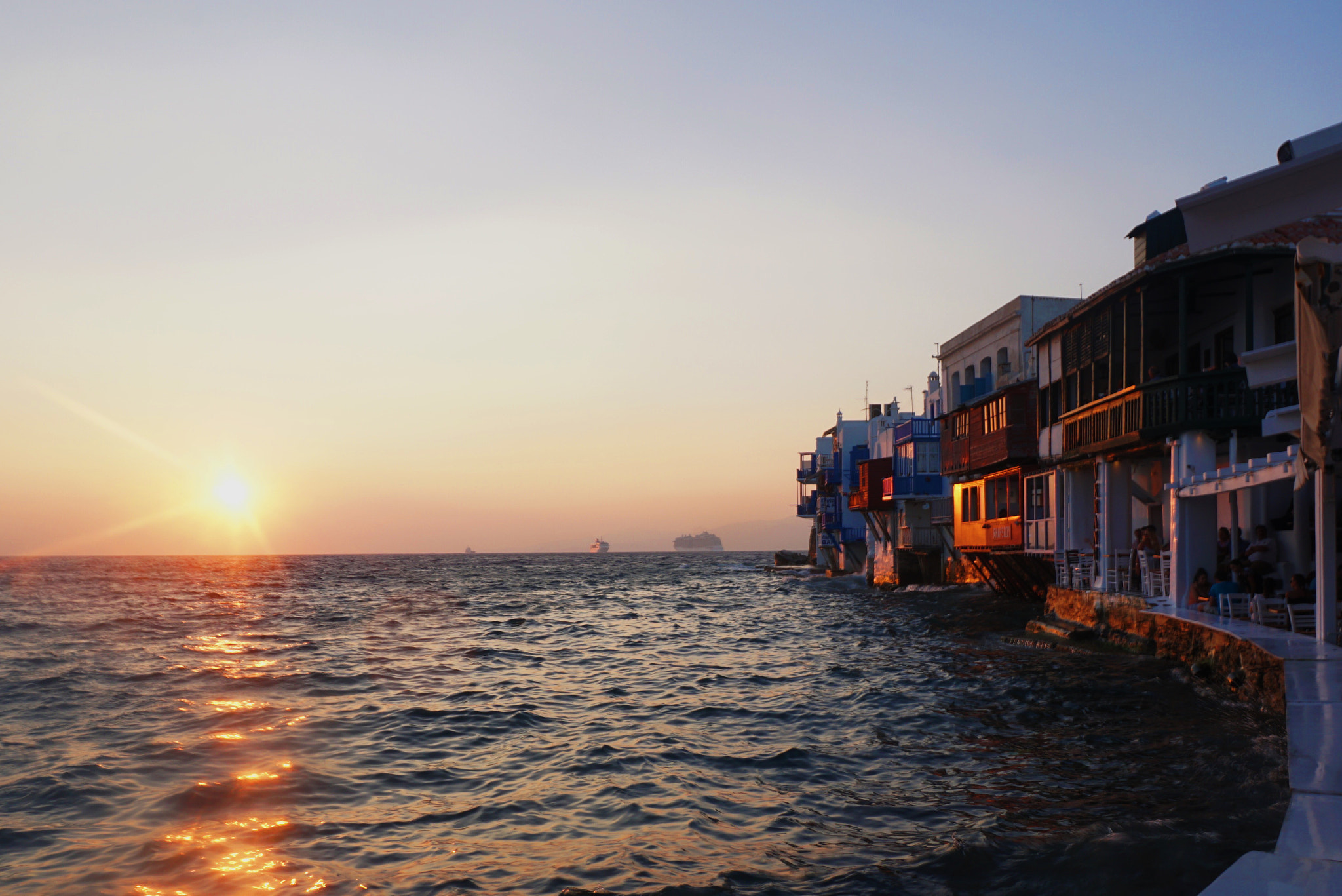 Sony a6300 + Sony E 18-50mm F4-5.6 sample photo. Mykonos sunset photography