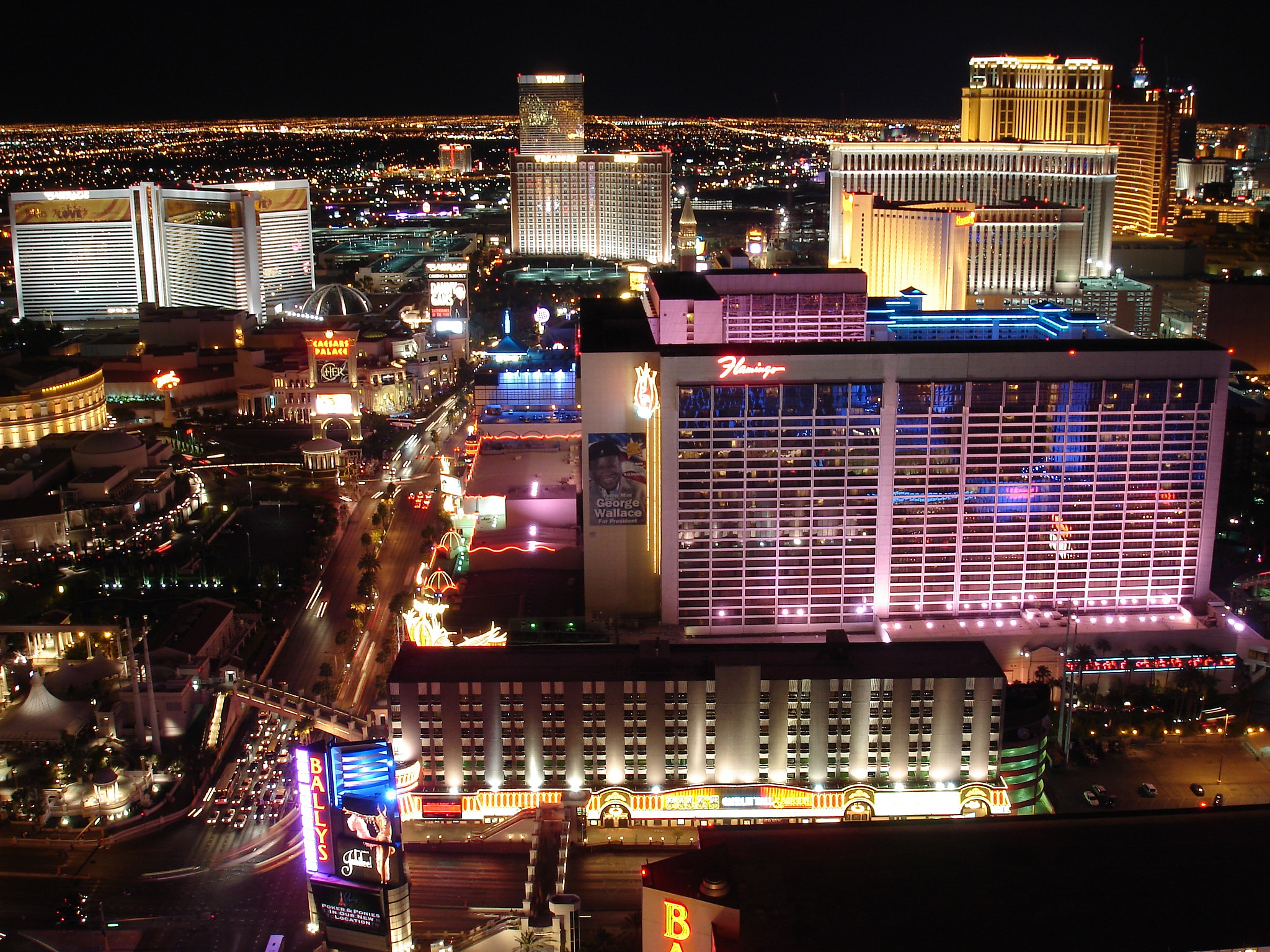 Sony DSC-W5 sample photo. View of las vegas from the observation deck of the eiffel tower replica, nevada, usa photography