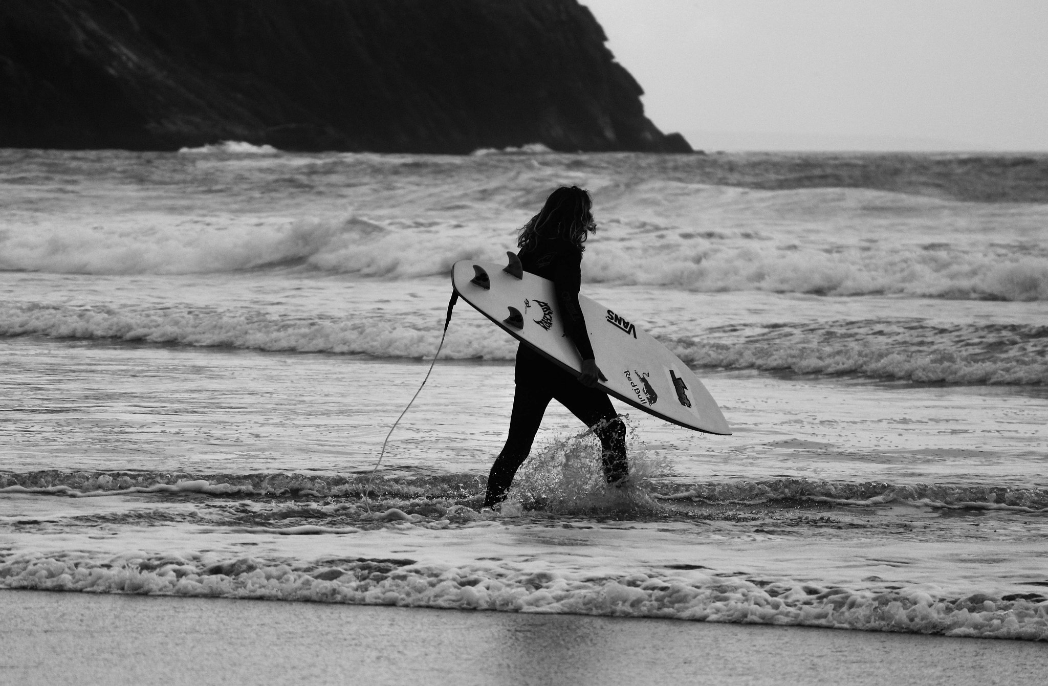 Canon EOS M sample photo. Surfer, perranporth beach, cornwall photography
