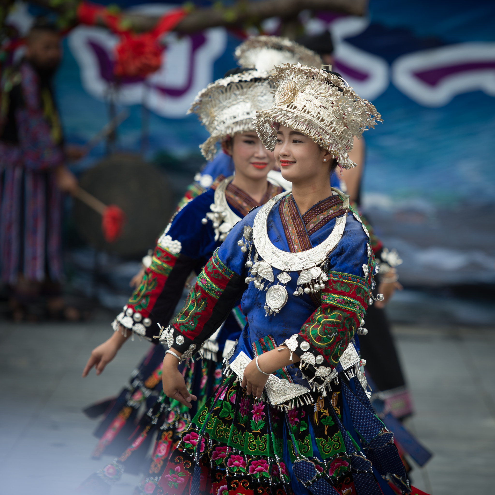 Nikon Df sample photo. The miao nationality girls photography