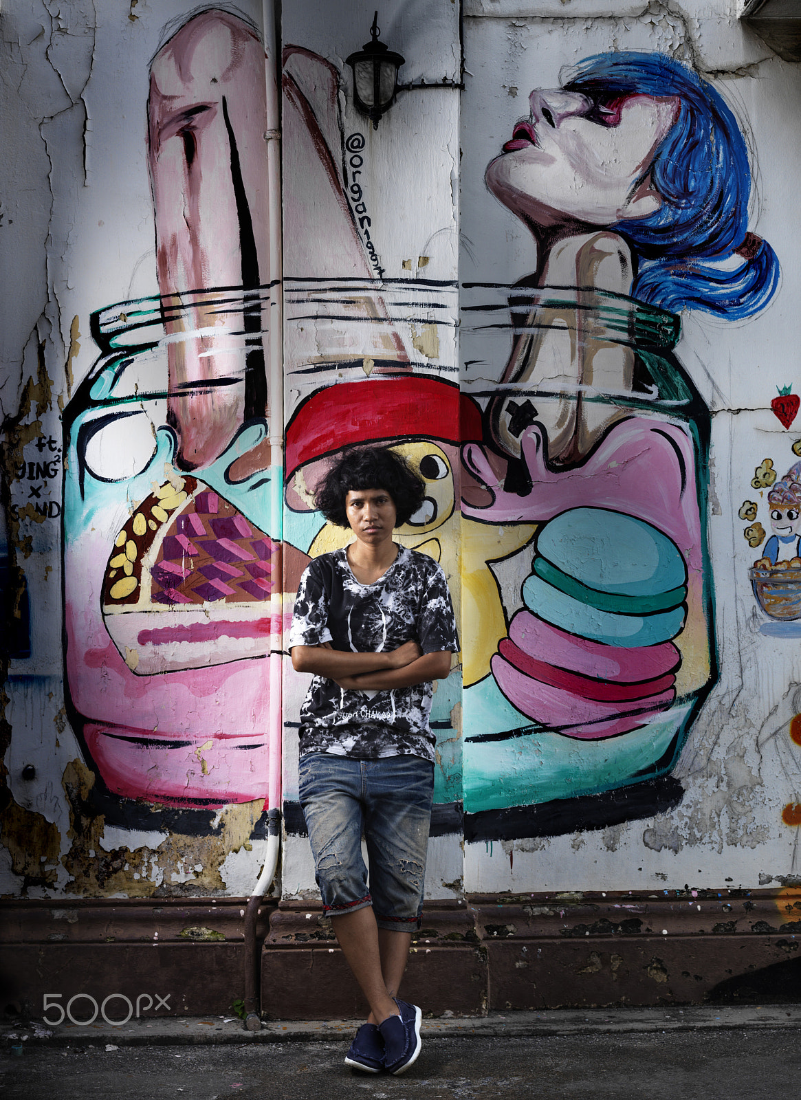 Hasselblad H5D-40 sample photo. Bad girl taken with graffiti in phuket photography