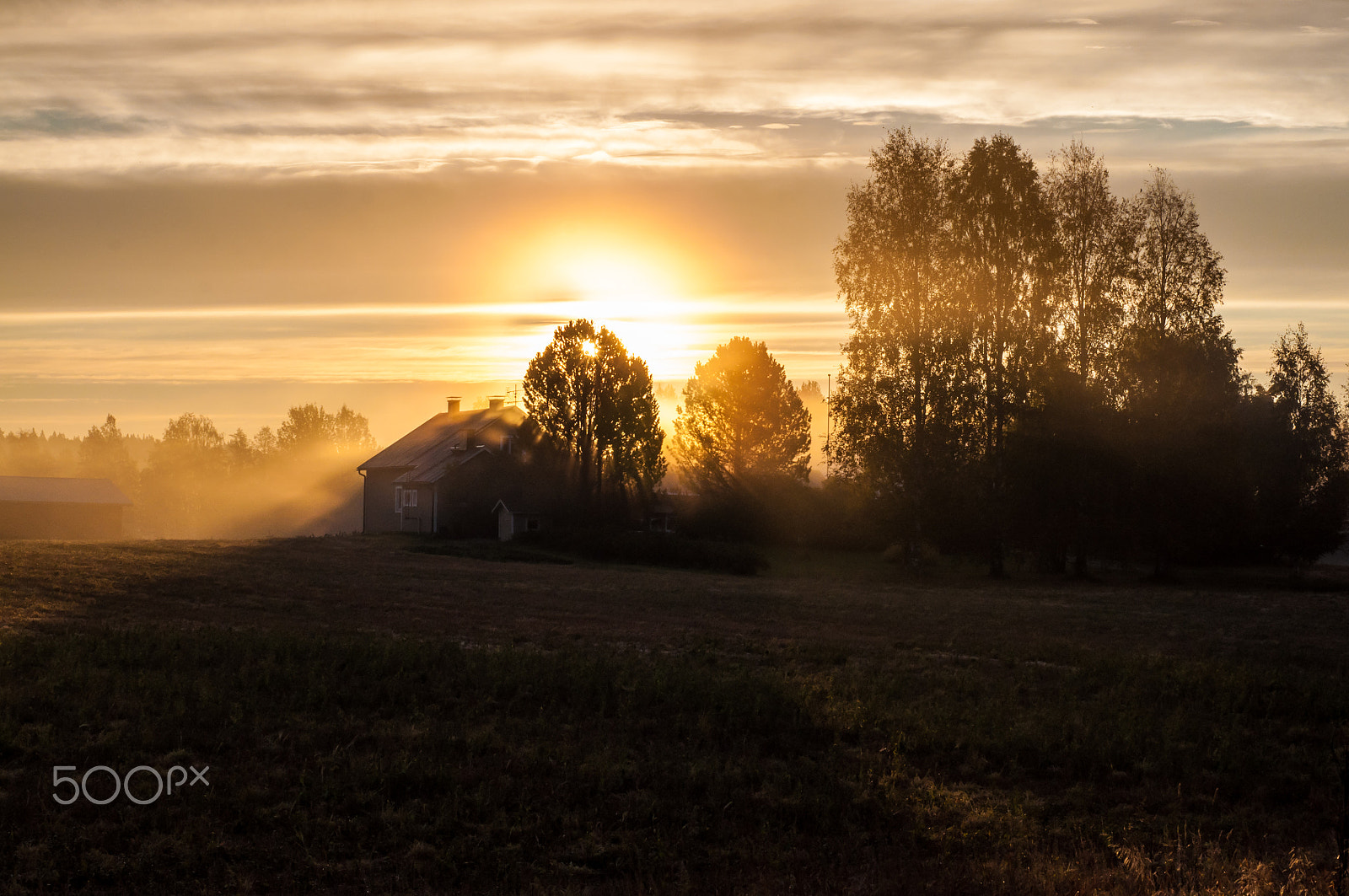 Nikon D90 + Nikon AF Micro-Nikkor 60mm F2.8D sample photo. Sunrise in finland countryside photography