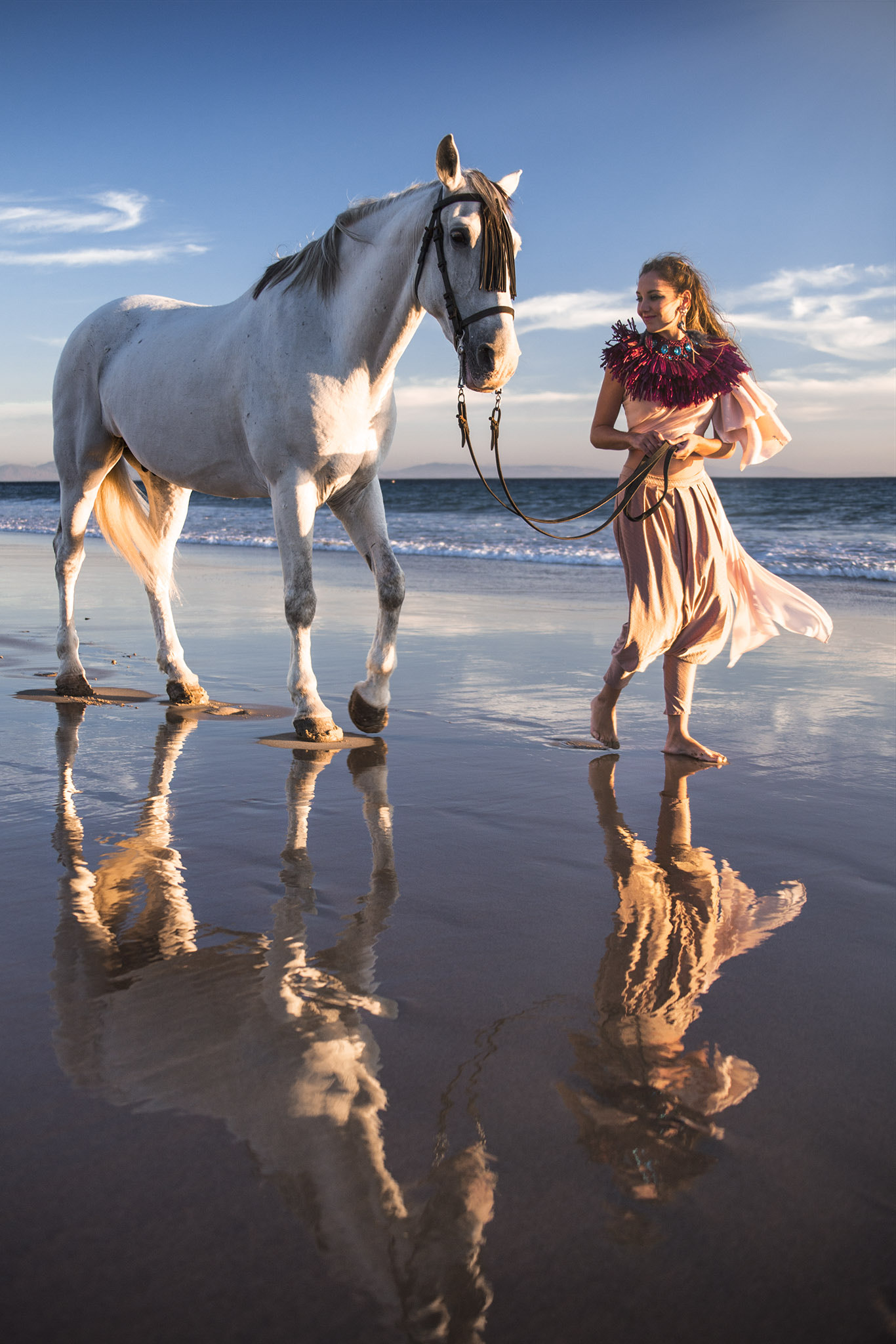 Canon EF 28-300mm F3.5-5.6L IS USM sample photo. Horse walk at the beach photography