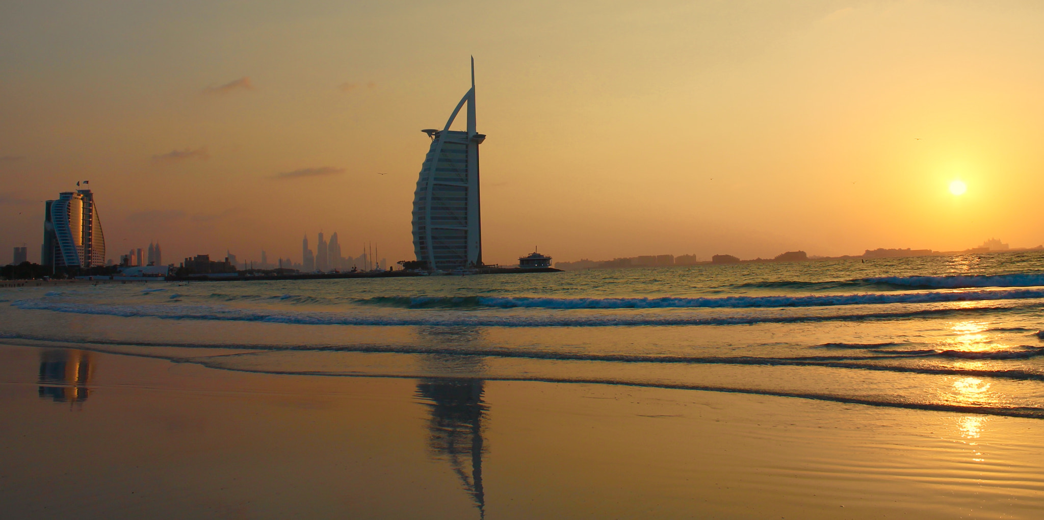 Canon EF-S 18-55mm F3.5-5.6 III sample photo. Sunset over the burj al arab dubai photography