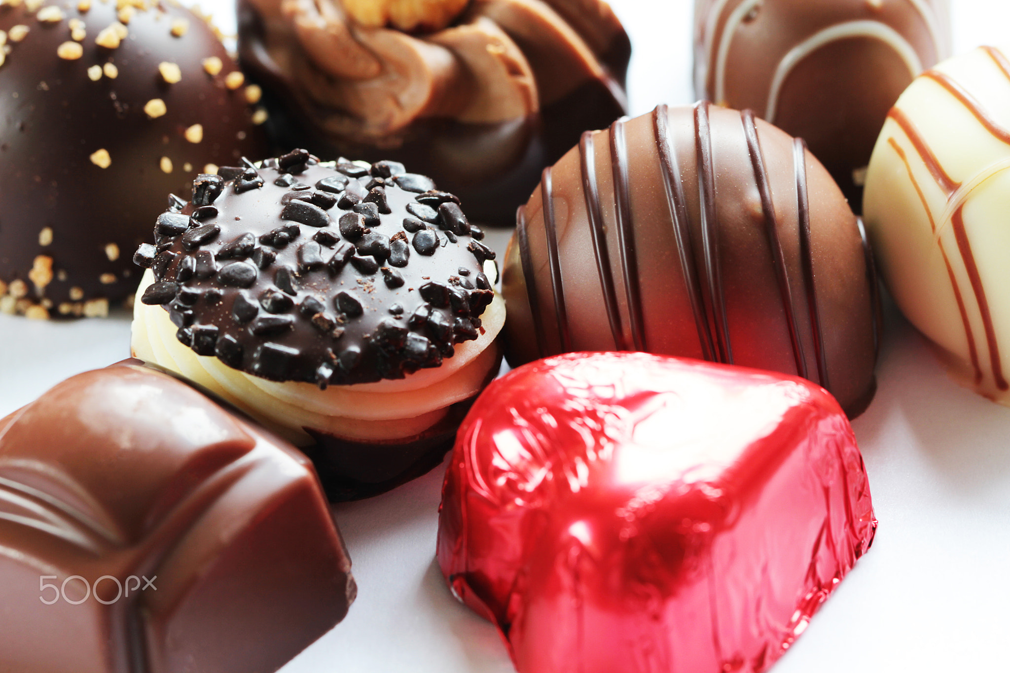 Chocolate candies close up