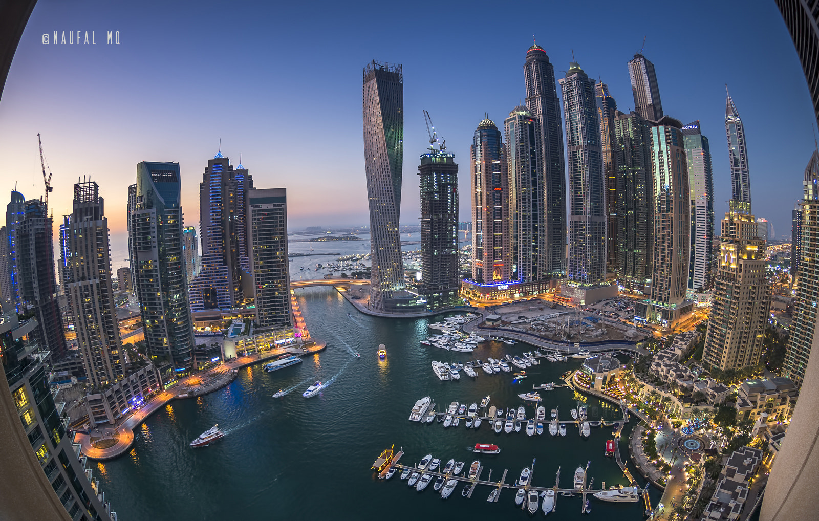 Nikon AF DX Fisheye-Nikkor 10.5mm F2.8G ED sample photo. Dubai marina photography