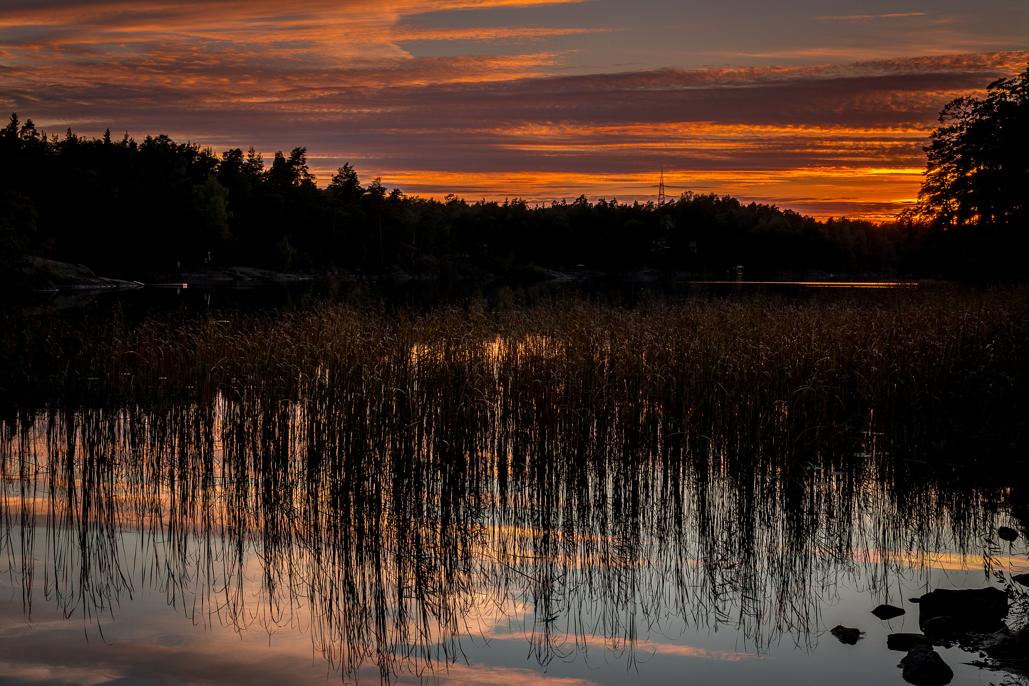 Canon EOS 70D + Canon EF 35mm F1.4L USM sample photo. Sunset over gömmaren in huddinge sweden photography