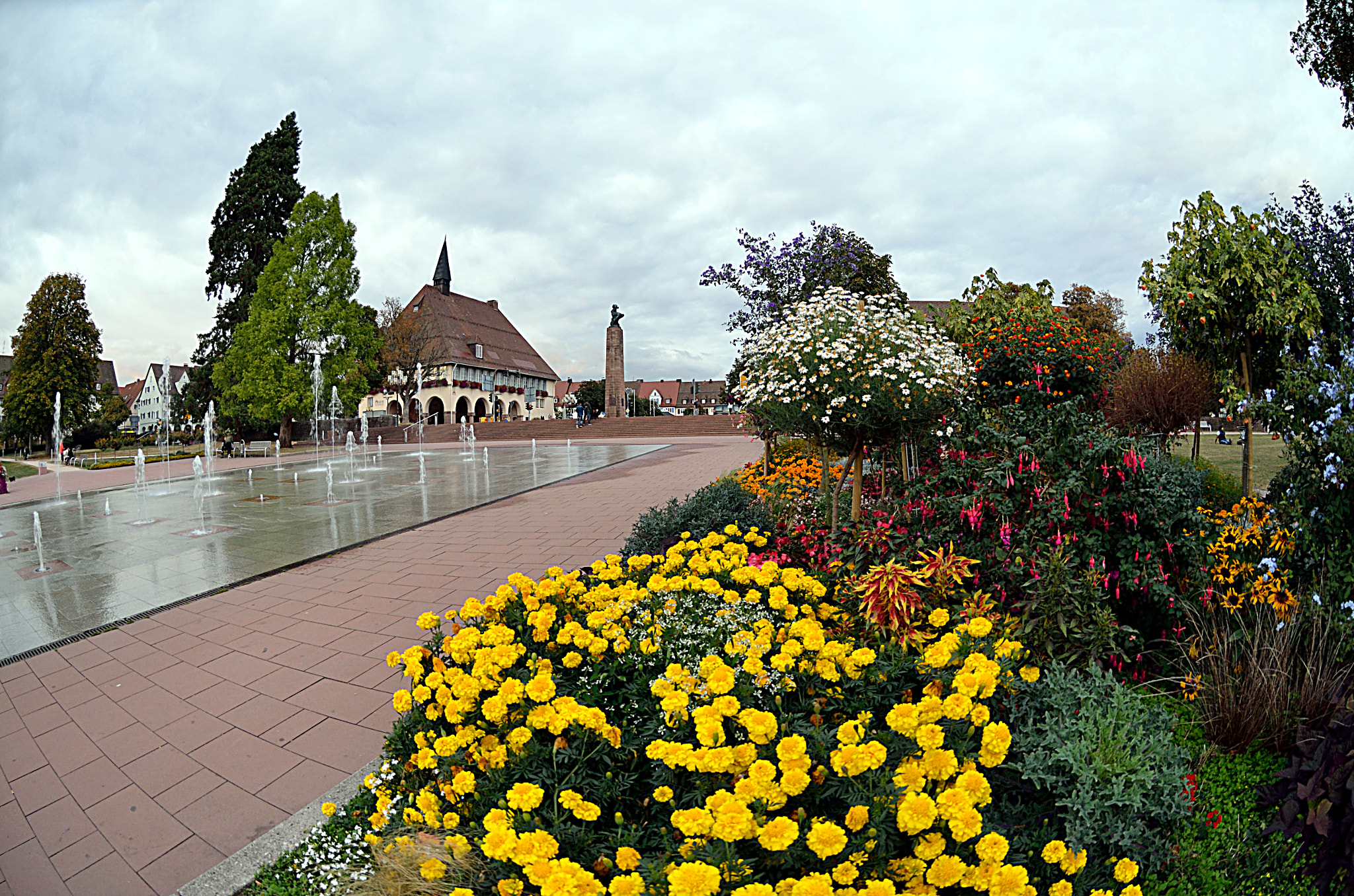 Nikon AF DX Fisheye-Nikkor 10.5mm F2.8G ED sample photo. Water fountain, freudenstadt, baden-wurttemberg, g photography