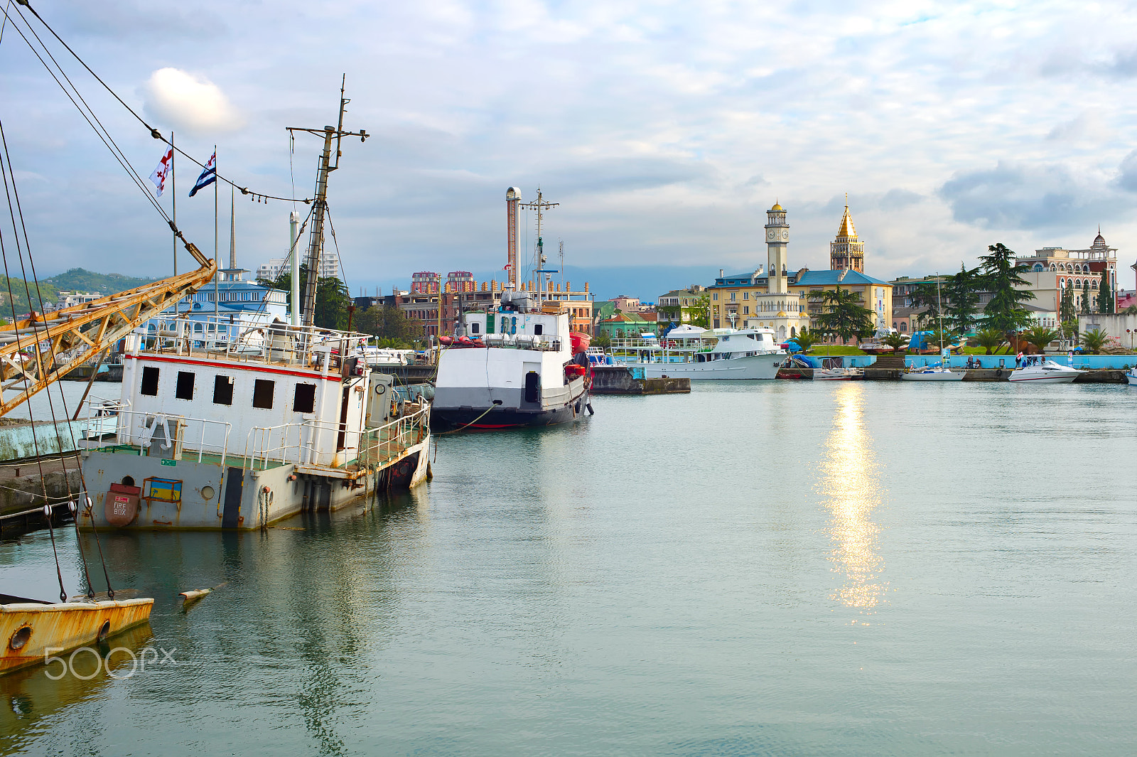 Nikon Df + Nikon AF Nikkor 50mm F1.4D sample photo. Batumi harbor, georgia photography