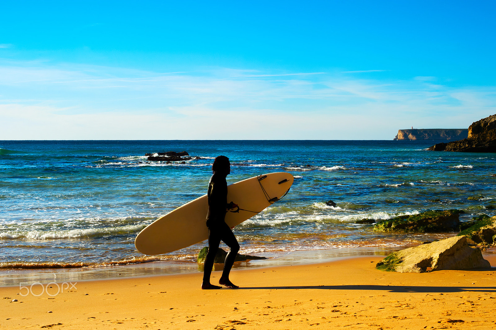 Nikon Df sample photo. Surfer on the beach, silhouette photography
