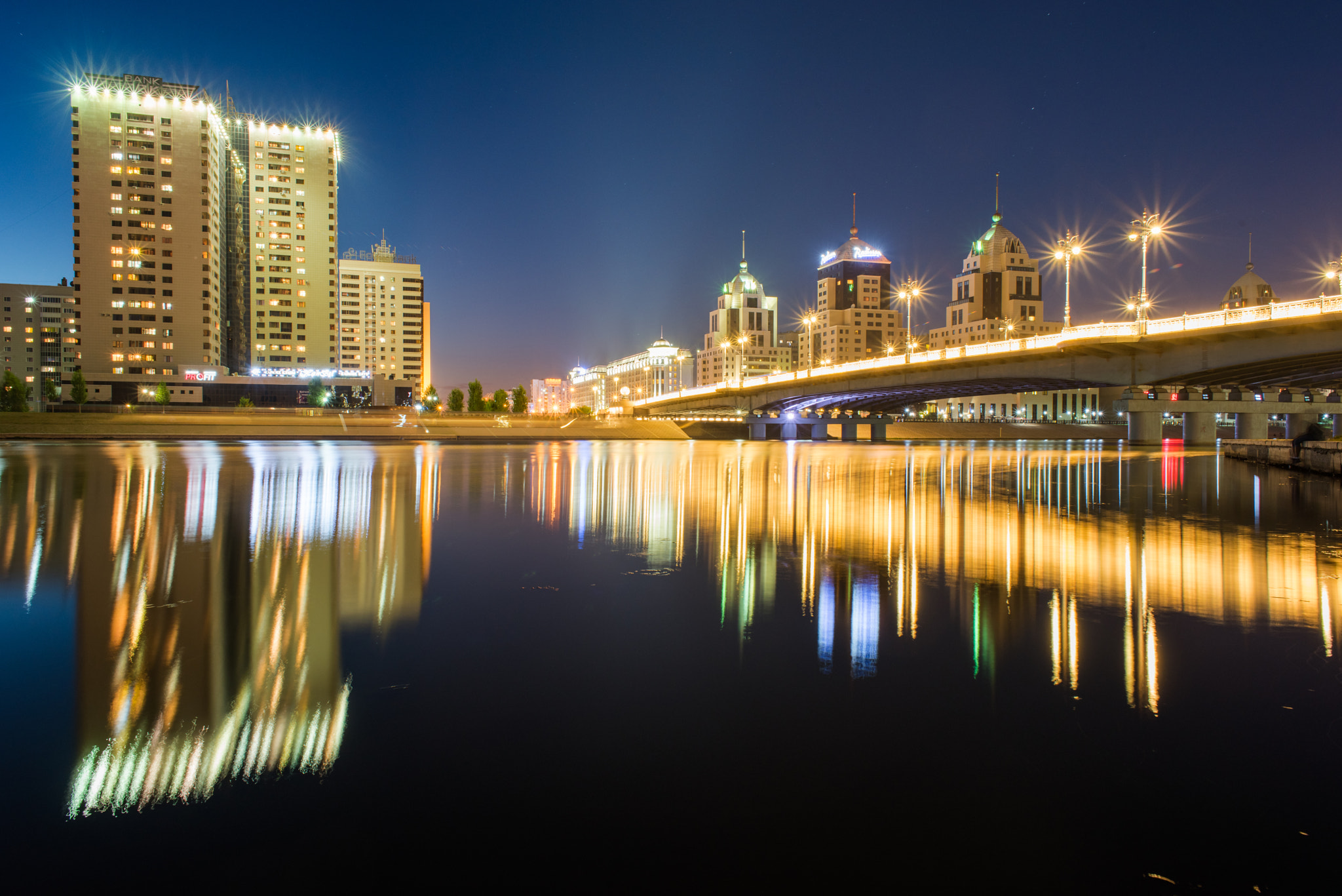 Nikon D810 + Nikon AF Nikkor 24mm F2.8D sample photo. Astana night photography