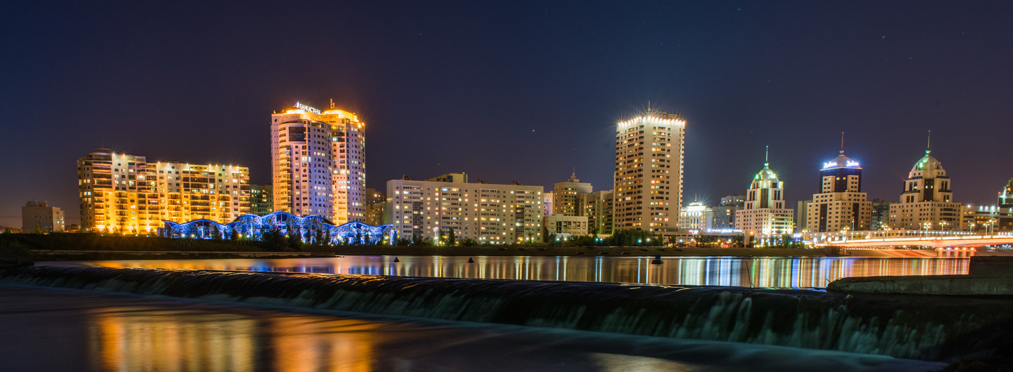 Nikon D810 + Nikon AF Nikkor 24mm F2.8D sample photo. Astana night photography