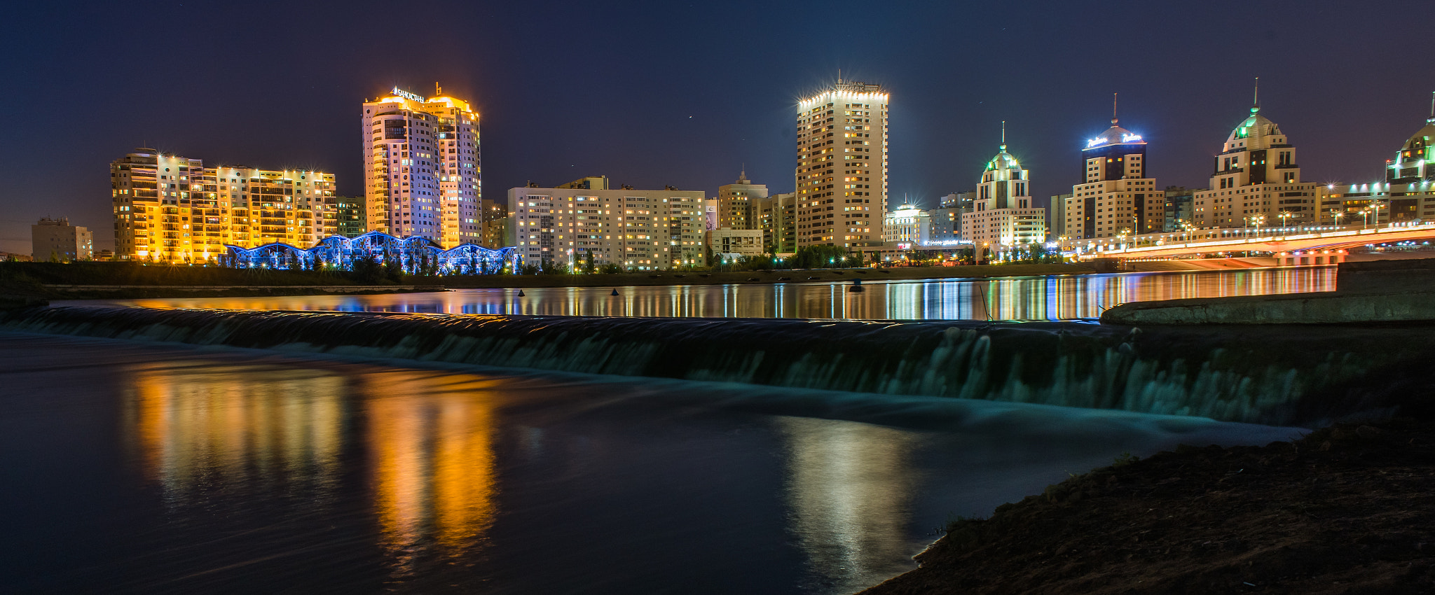 Nikon D810 + Nikon AF Nikkor 24mm F2.8D sample photo. Astana night photography